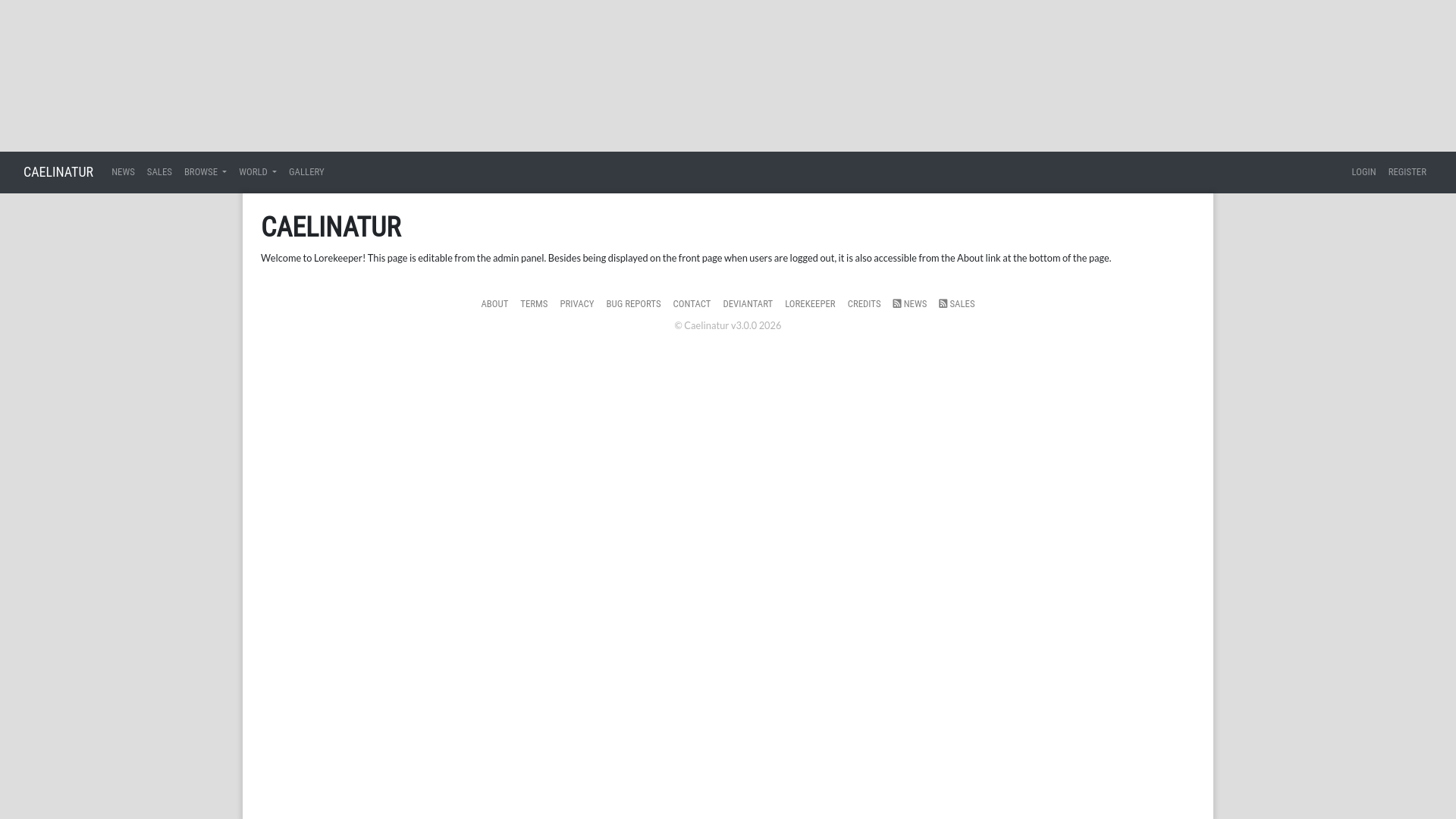 website screenshot of https://caelinatur.space/