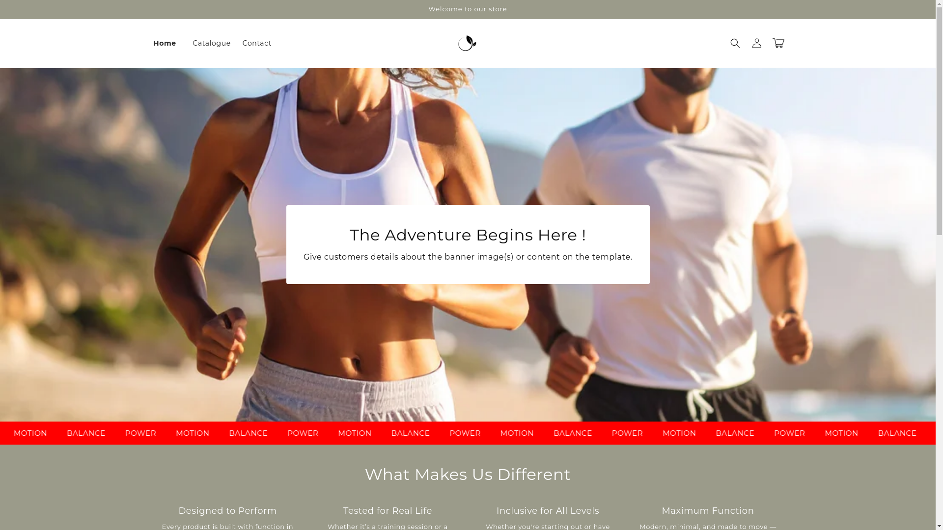 website screenshot of https://adventurebegins.store/