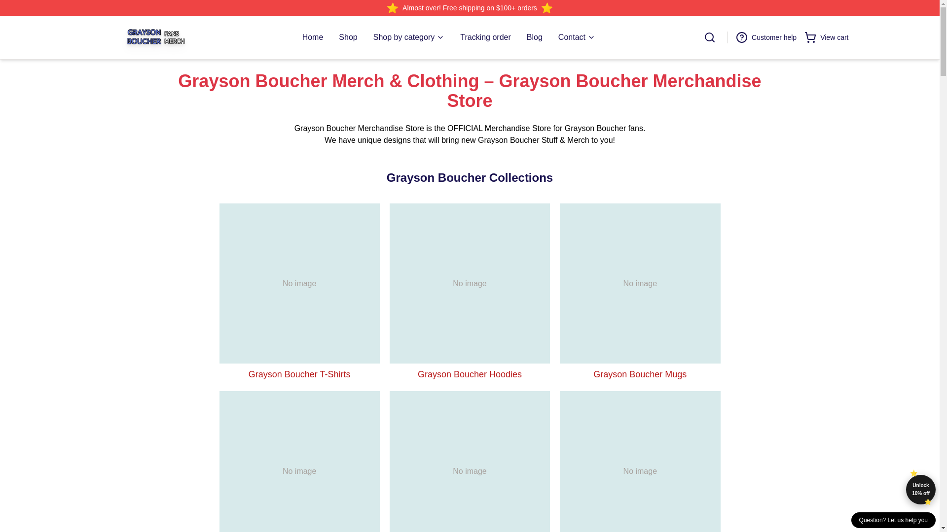 website screenshot of https://graysonboucher.shop/