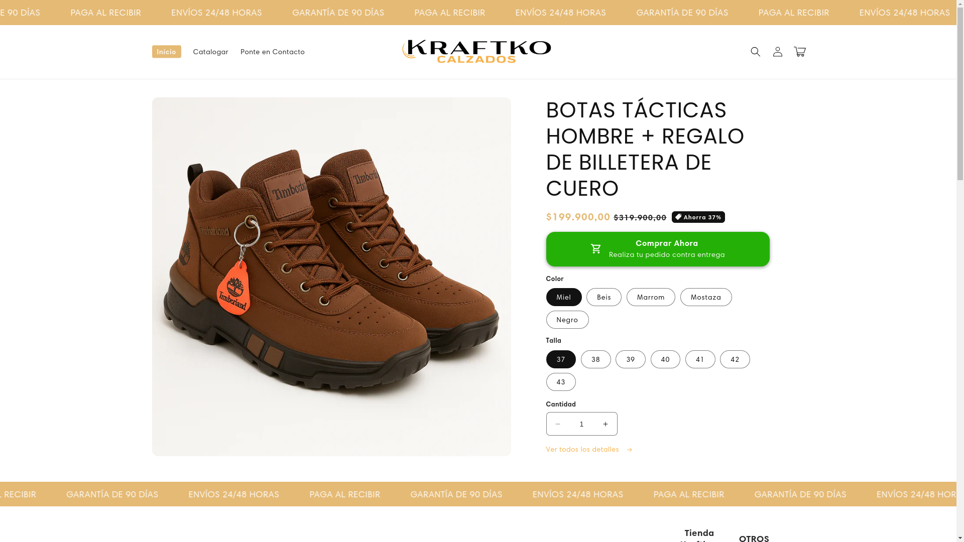 website screenshot of https://tiendakrafttko.site/