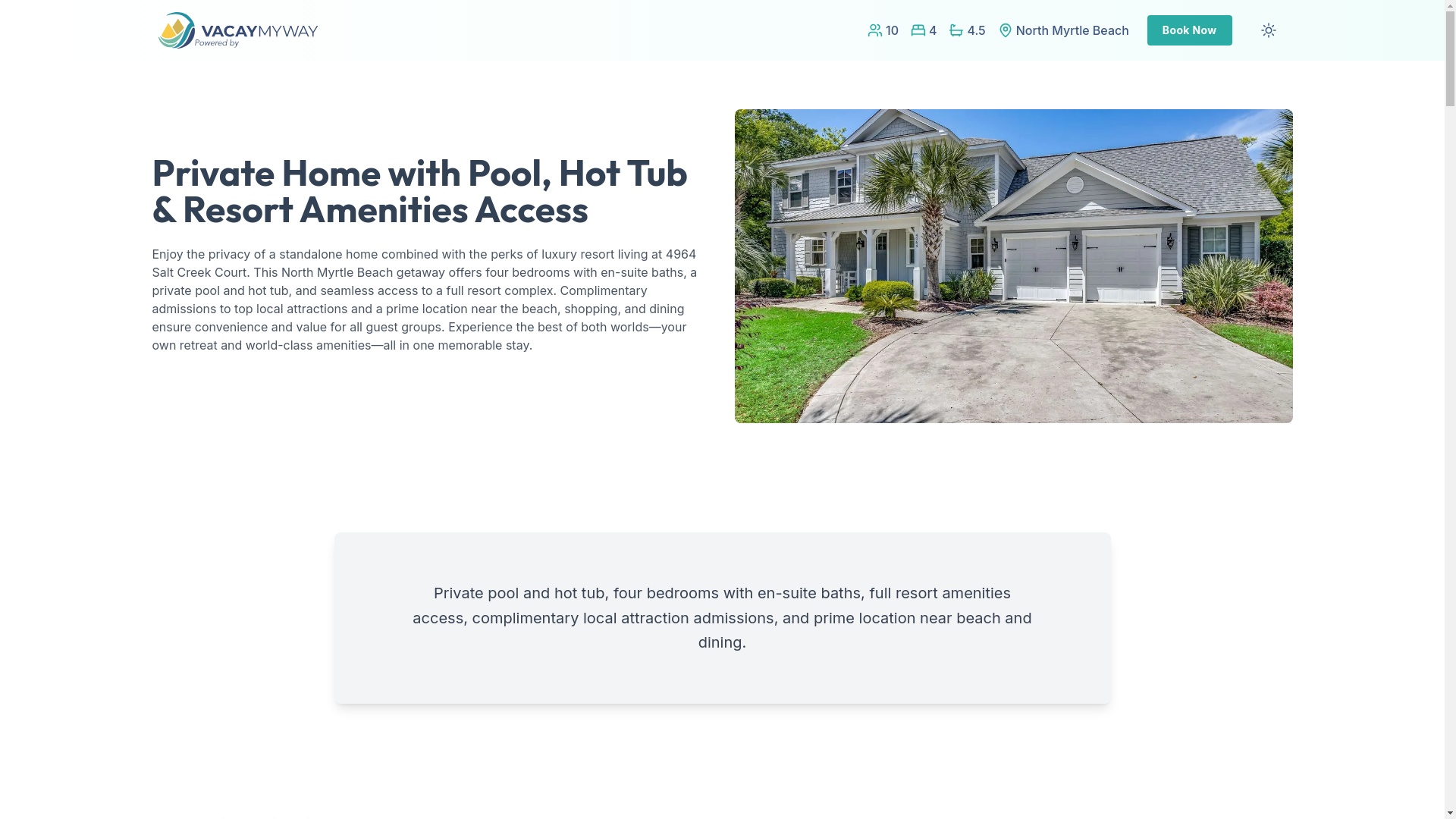 website screenshot of https://creekcourtpool.house/