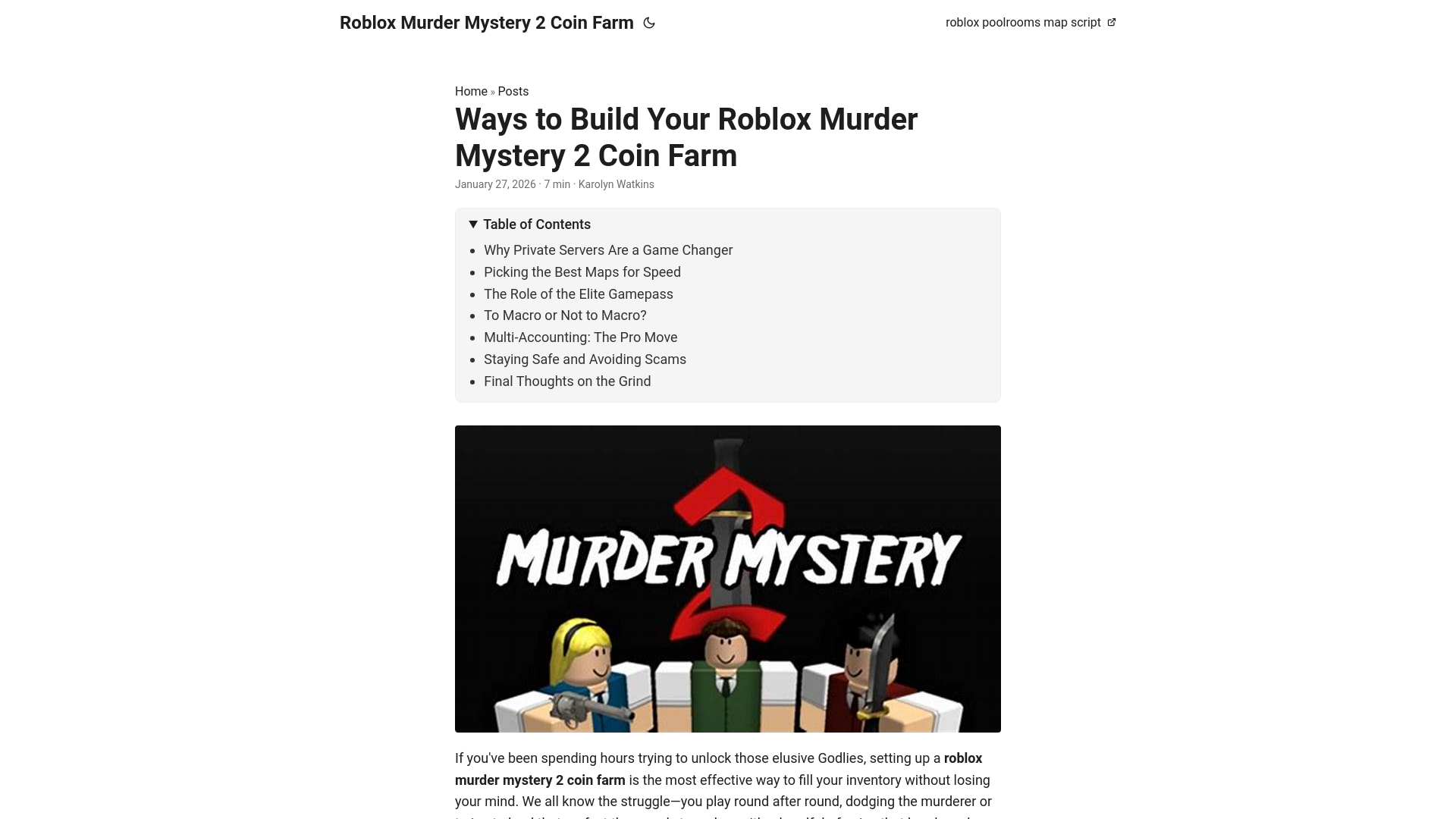 website screenshot of https://roblox-murder-mystery-2-coin-farm.pages.dev/
