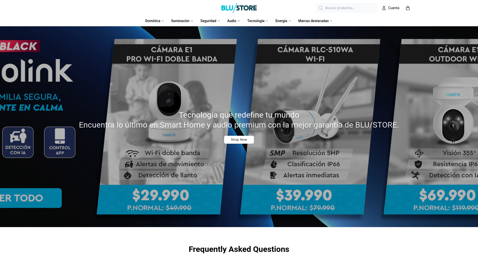 website screenshot of https://blustorepro.shop