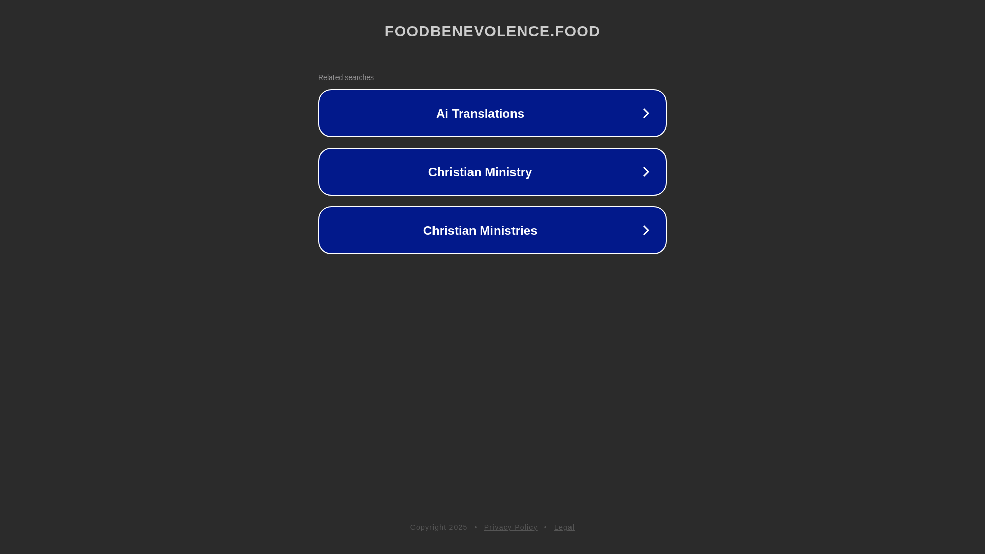 website screenshot of https://foodbenevolence.food/