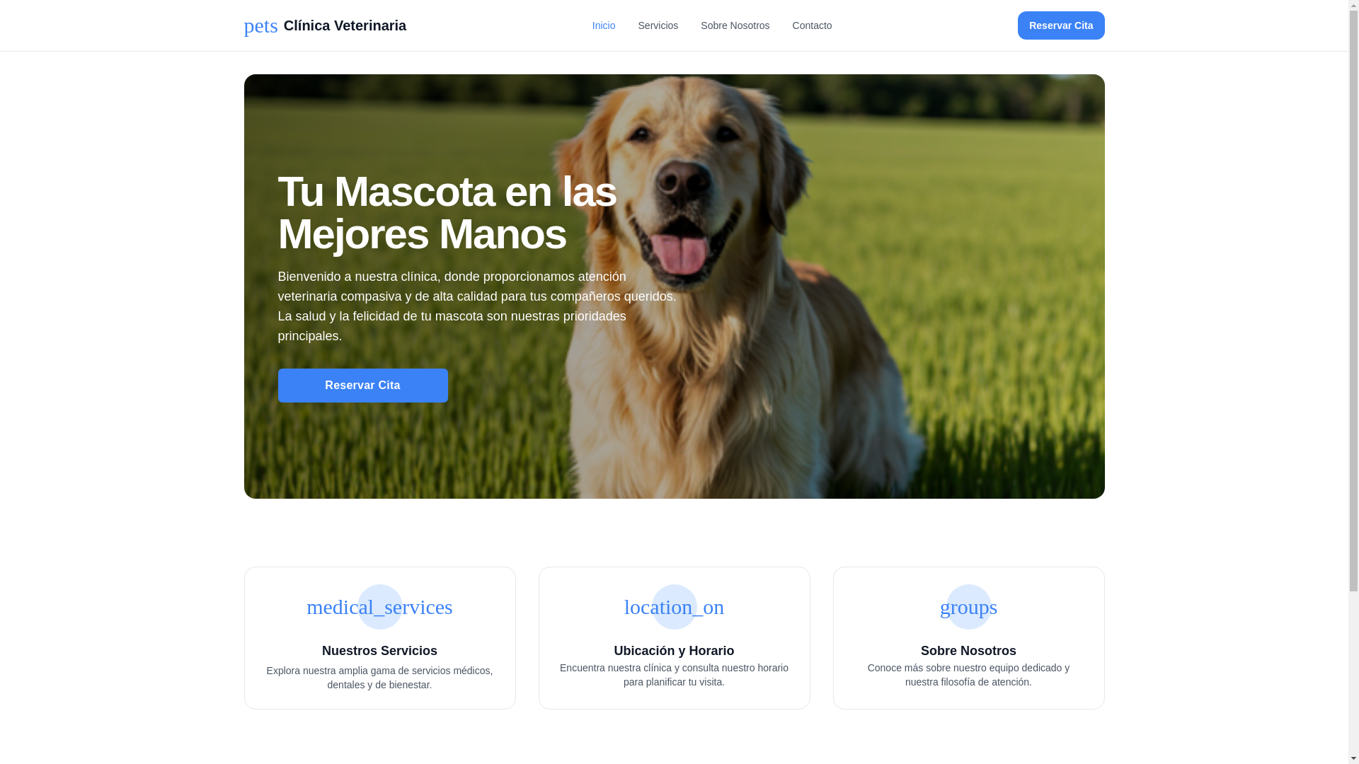 website screenshot of https://veterinaria-4e3.pages.dev/