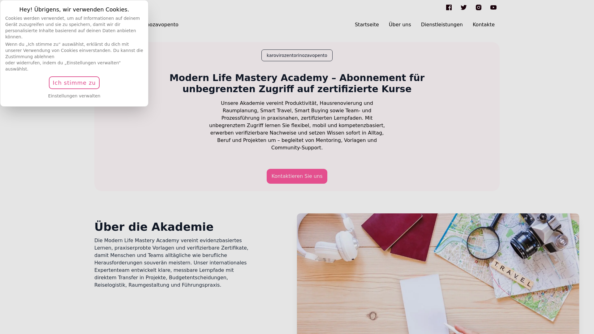 website screenshot of https://karovirozentorinozavopento.digital/