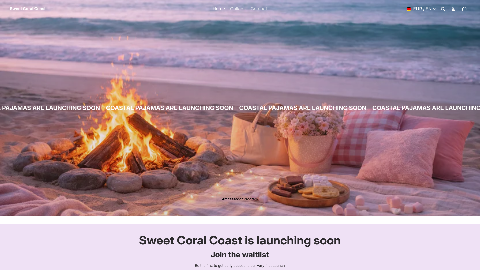 website screenshot of https://sweetcoralcoast.com/