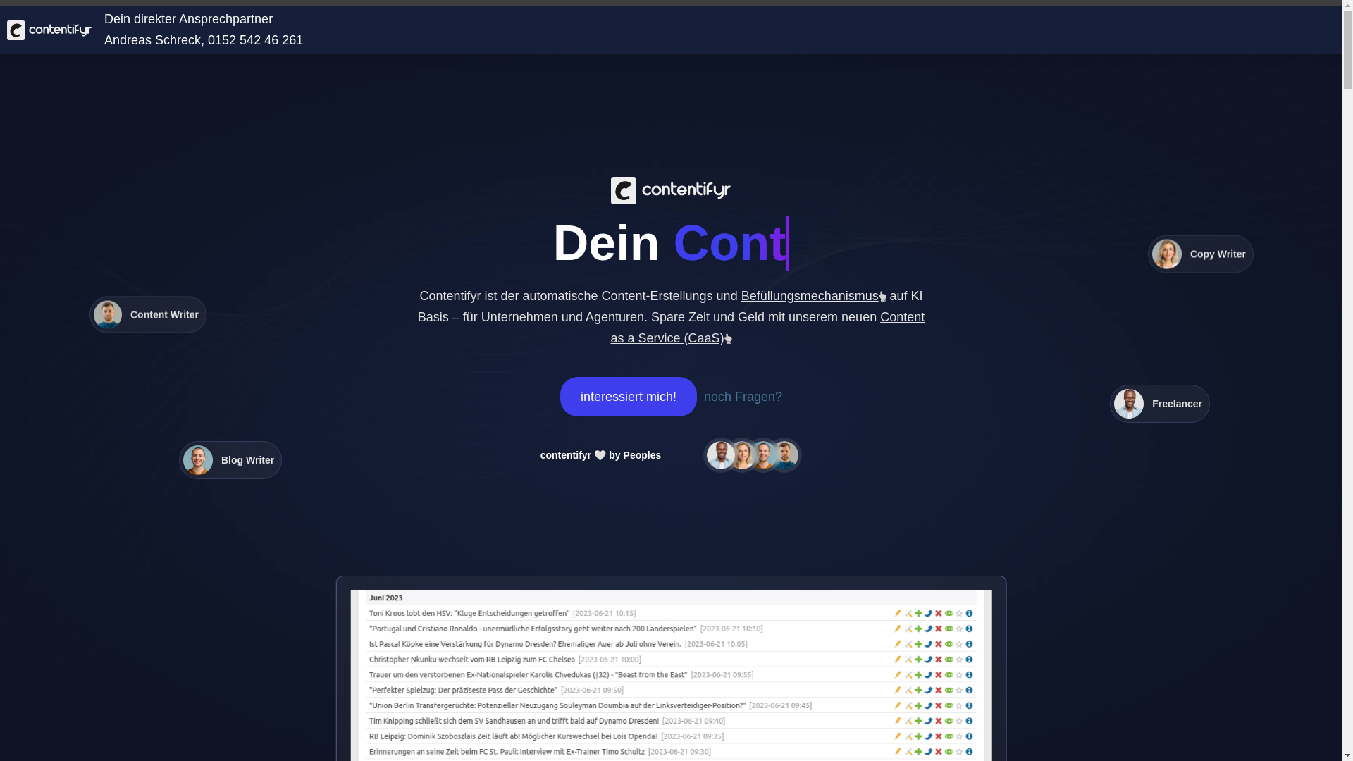 website screenshot of https://contentifyr-ai.com/