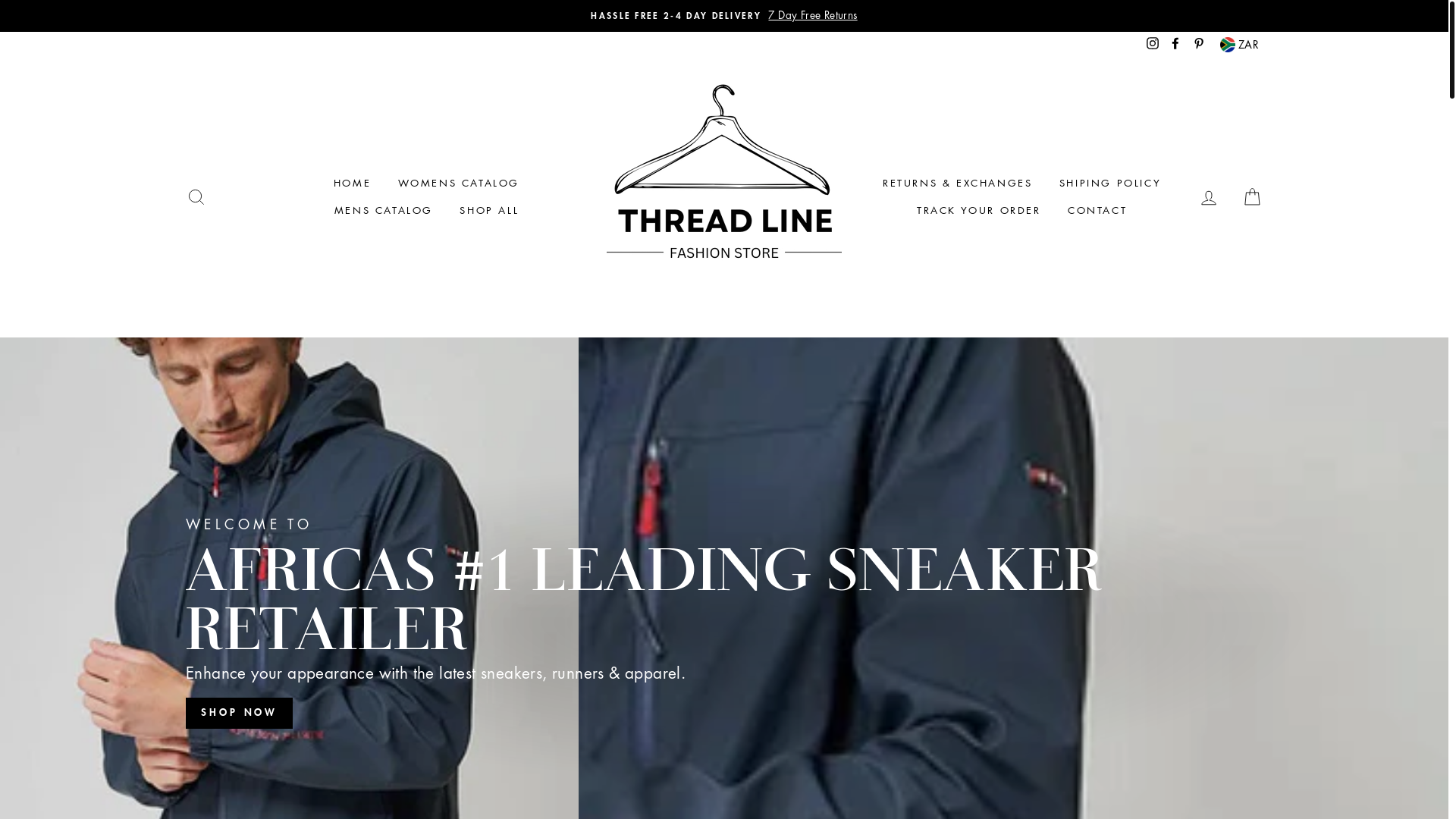 website screenshot of https://thread-line.co.za/