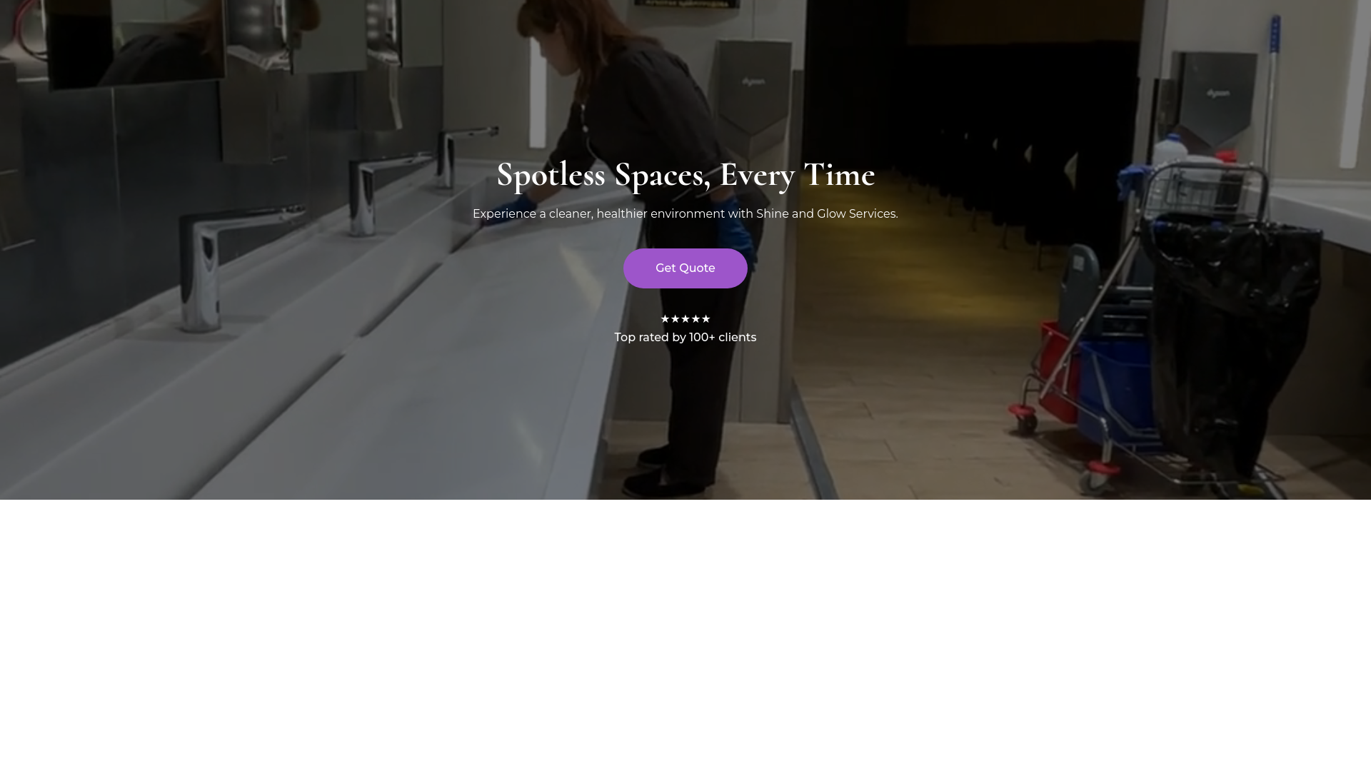 website screenshot of https://shineandglowservices.com/