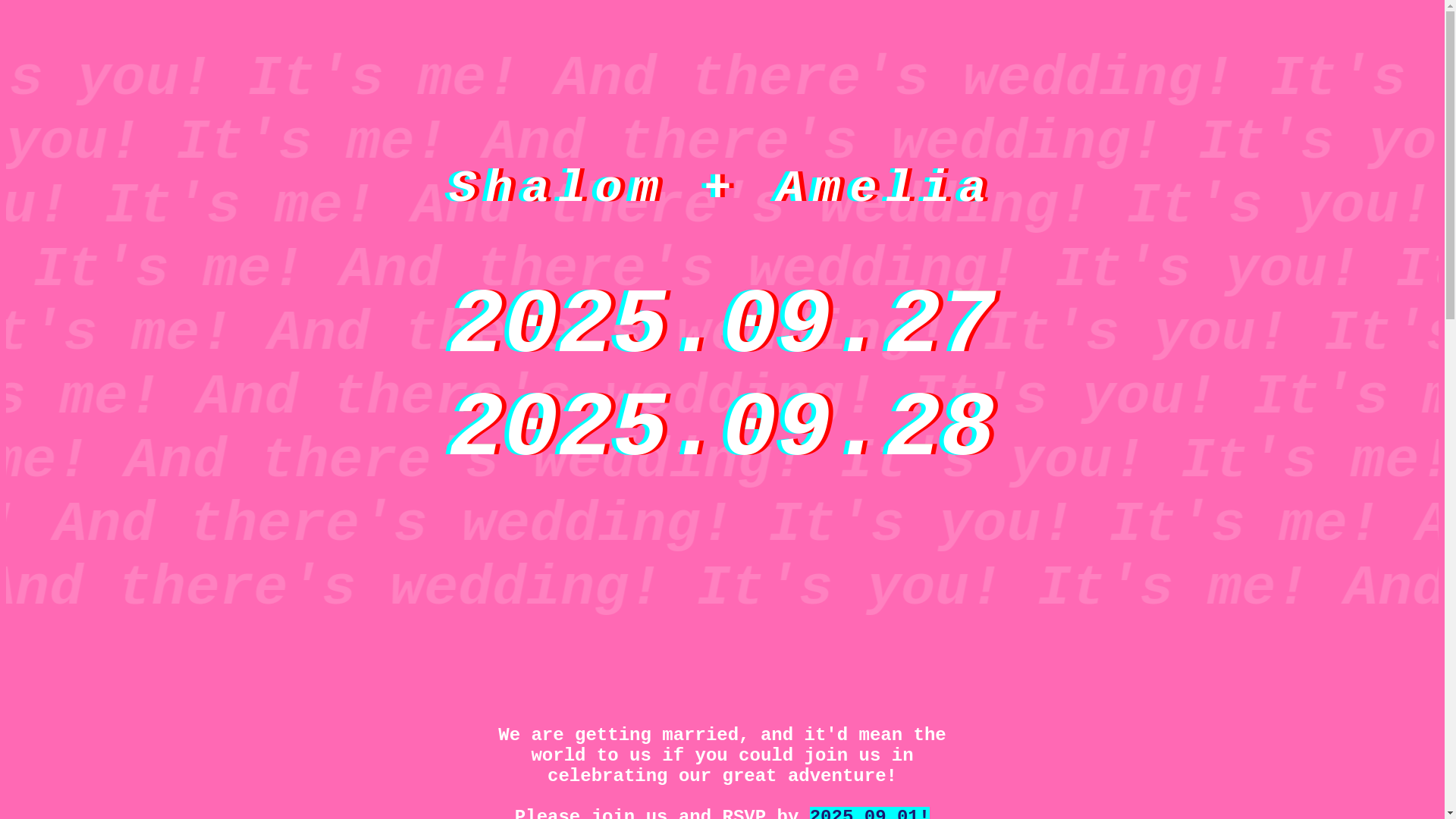 website screenshot of https://itsyouitsmeandthereswedding.pages.dev/