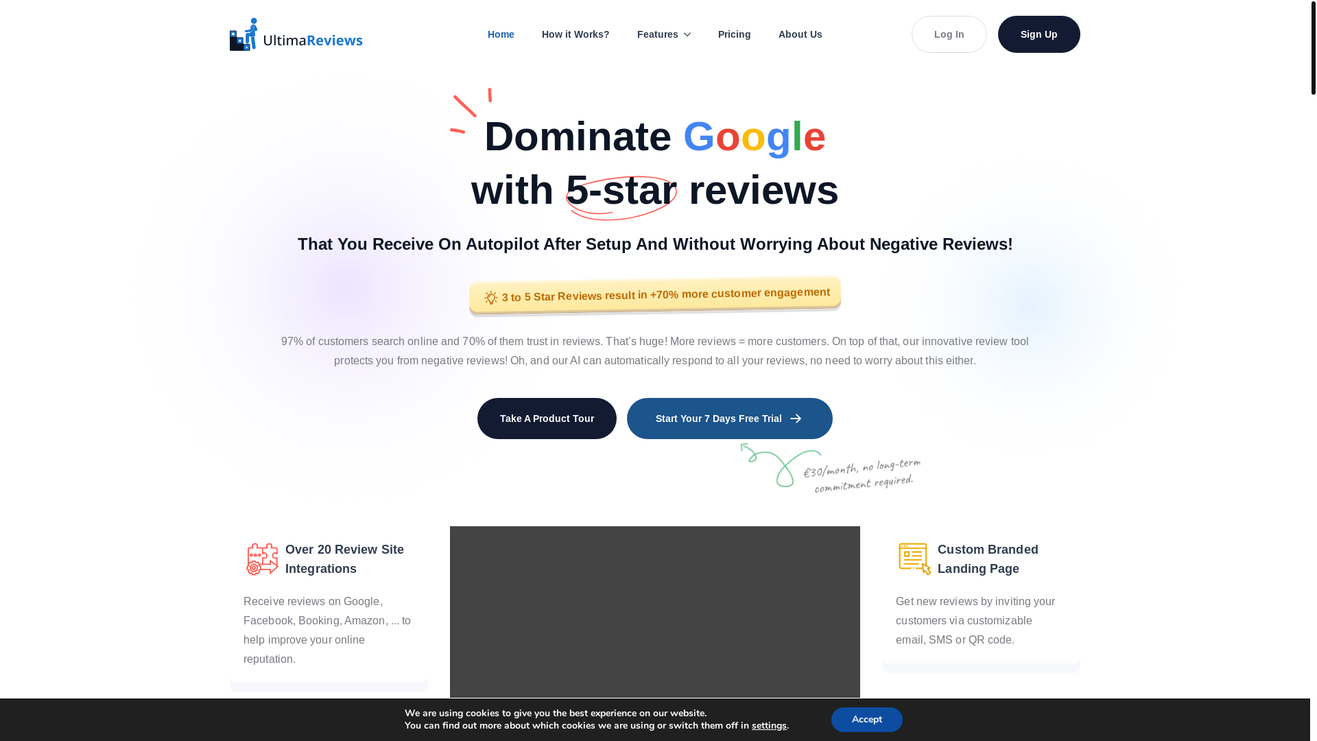 website screenshot of https://ultimareviews.biz/