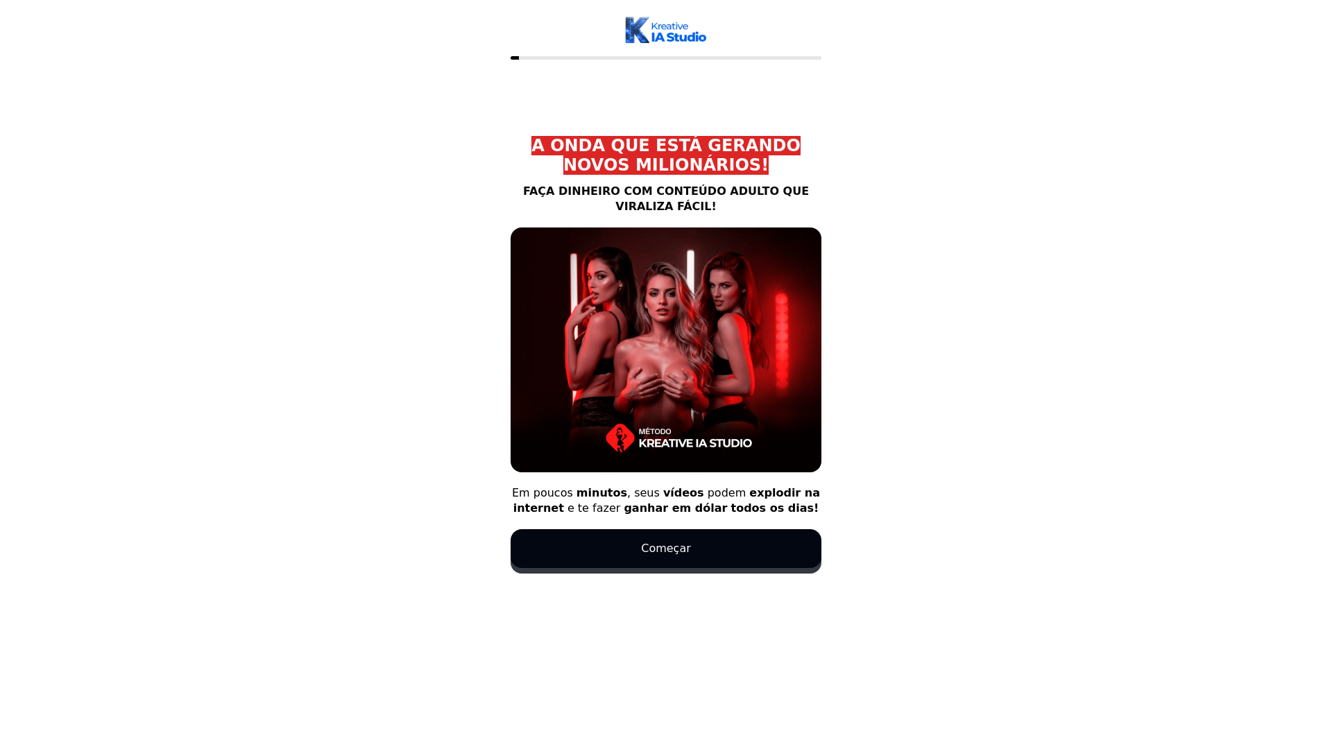 website screenshot of https://kreativeaistudios.site/