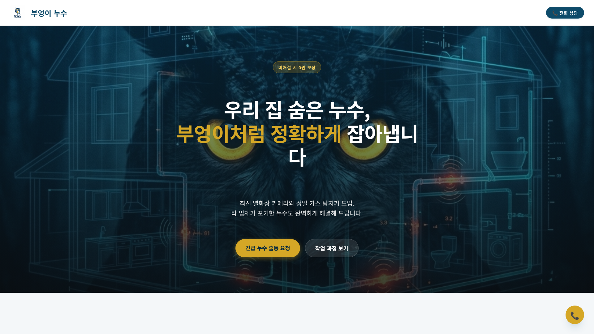 website screenshot of https://owl-leak-detection.pages.dev/
