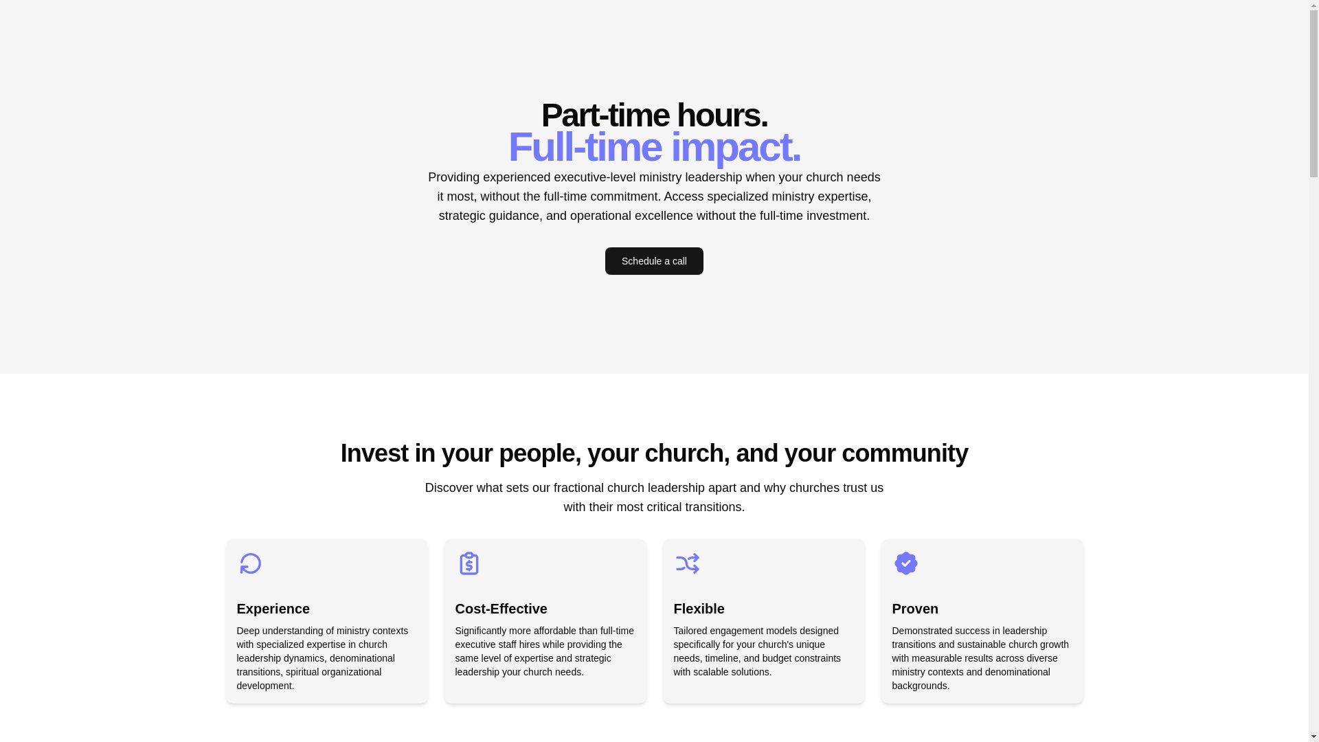 website screenshot of https://fractionalchurchleadership.pages.dev/