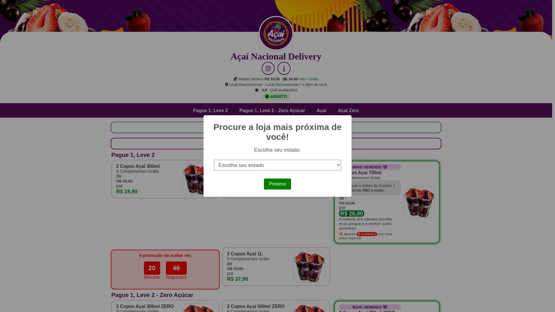 website screenshot of https://acaiidelivery.site/