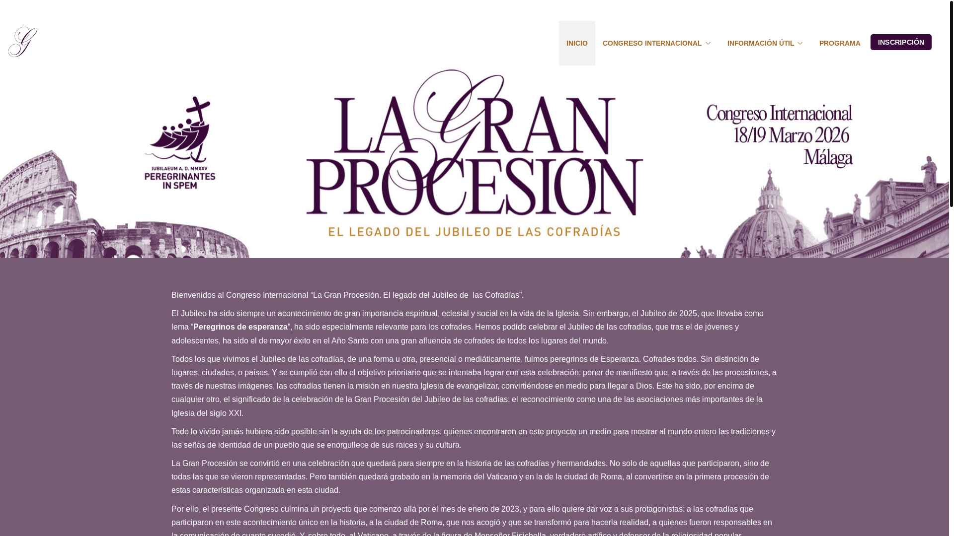 website screenshot of https://congresocofradesenroma.com/