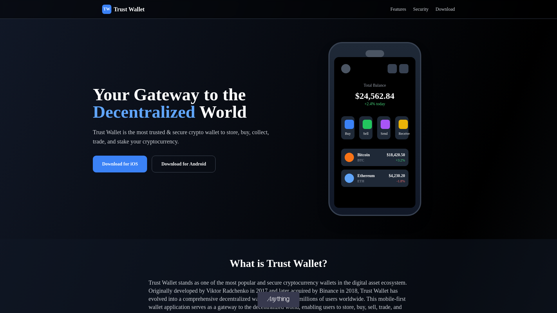 website screenshot of https://trust-wallet-web-en.created.app/