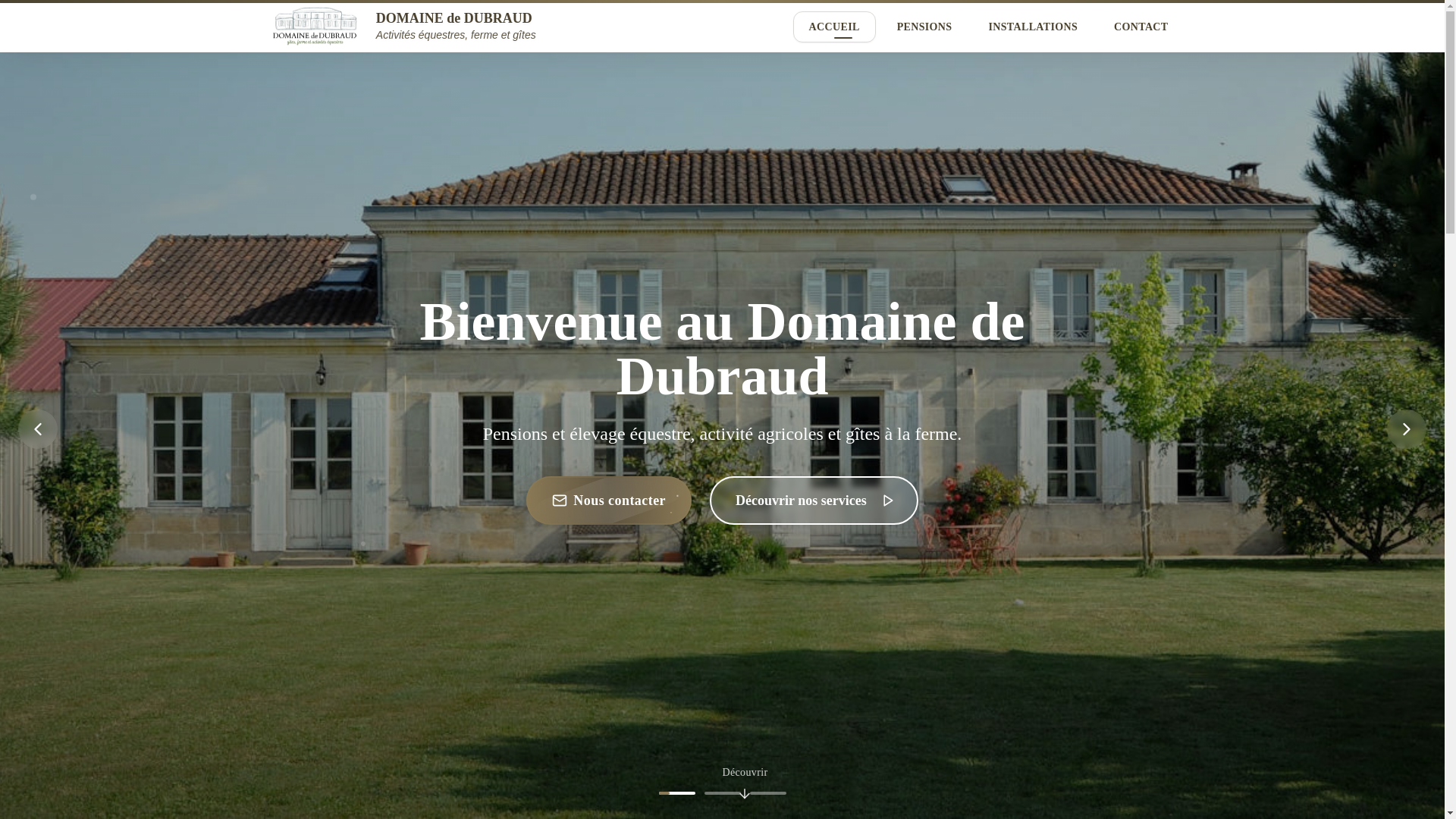 website screenshot of https://domaine-dubraud.com/