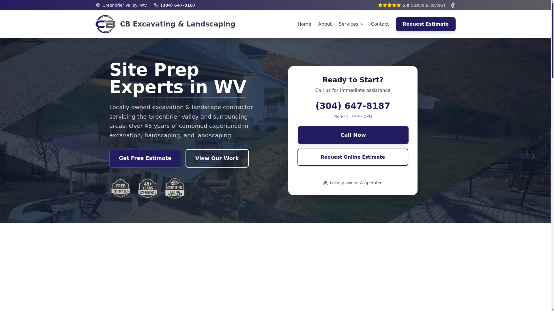website screenshot of https://cbexcandland.com/