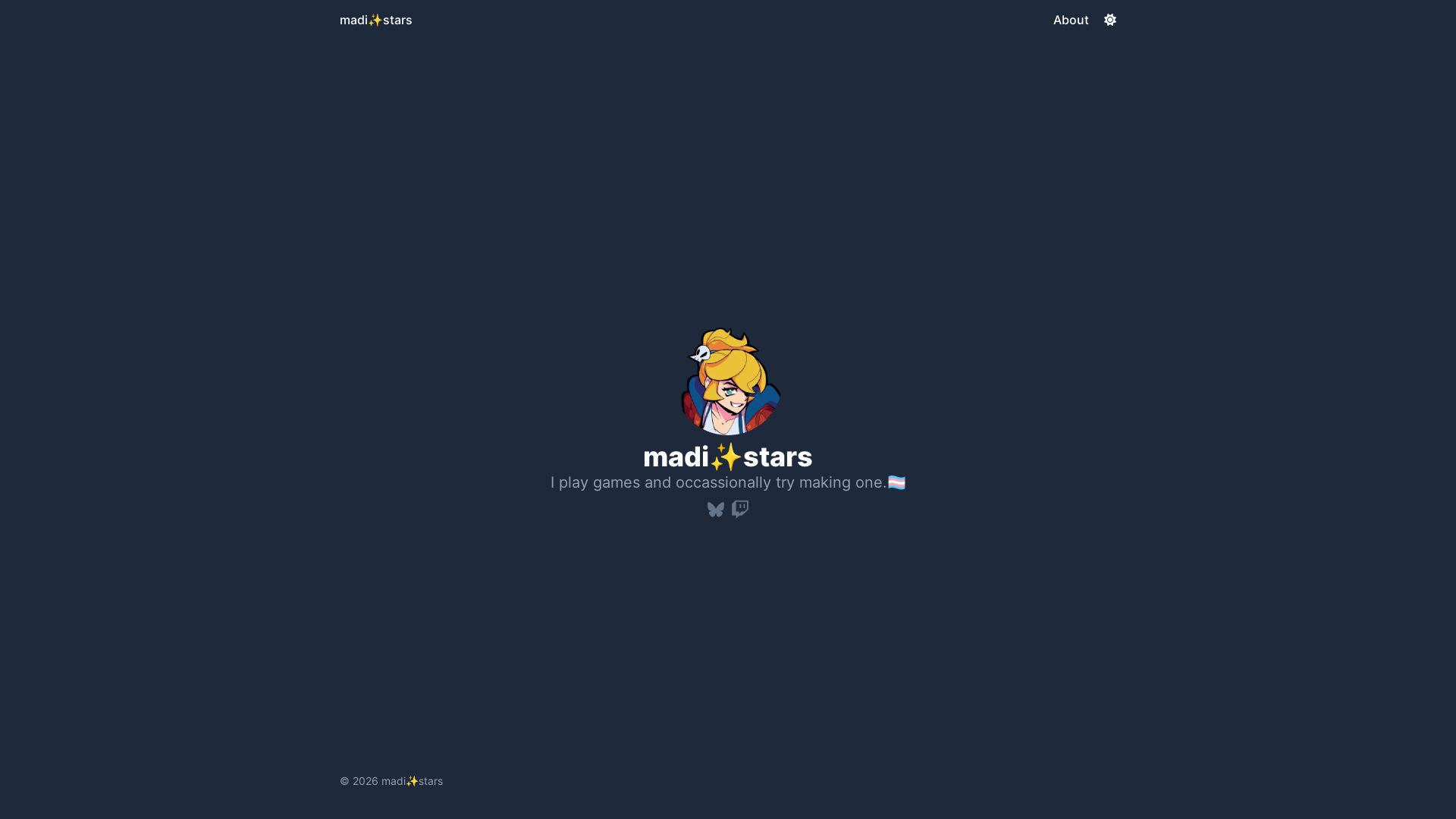 website screenshot of https://madistars.pages.dev/