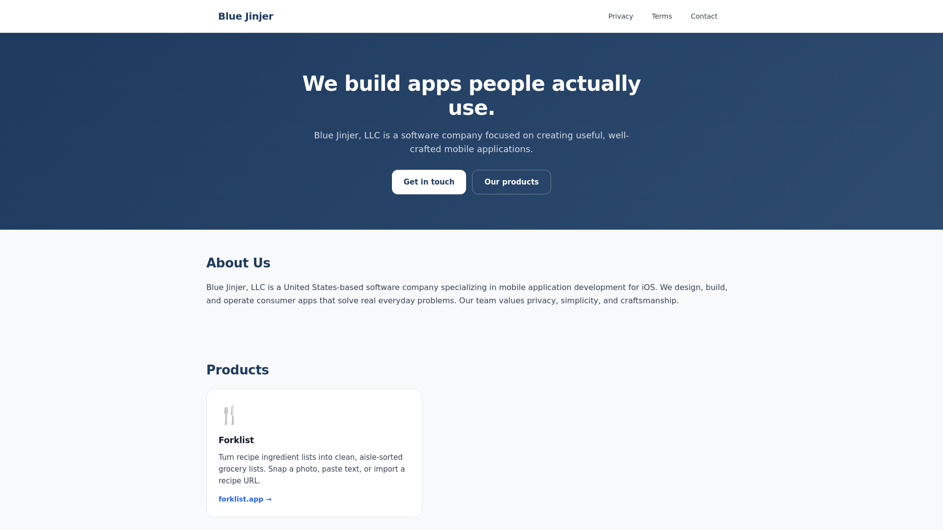 website screenshot of https://bluejinjer-site.pages.dev/