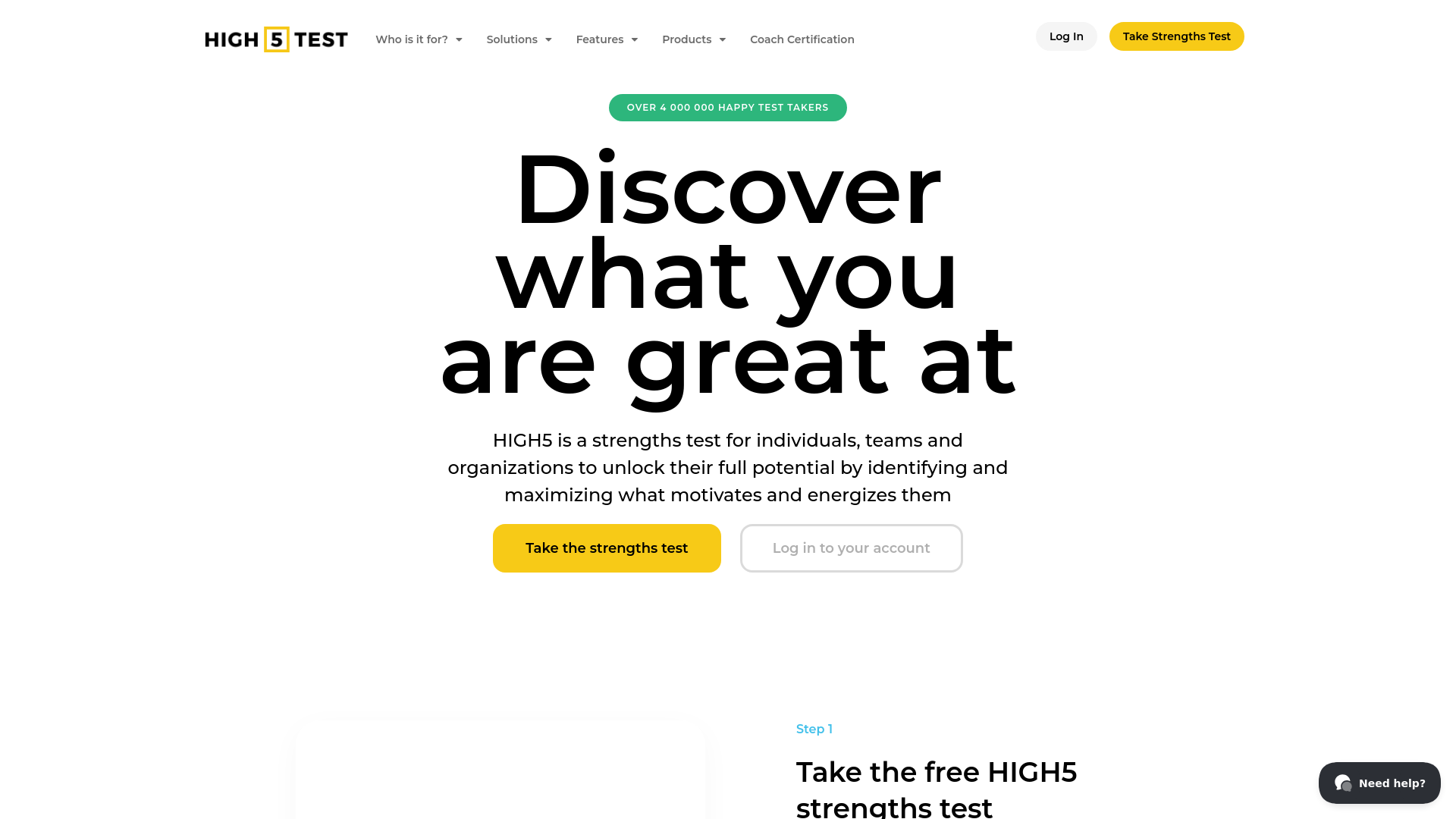 website screenshot of https://high5test.com/