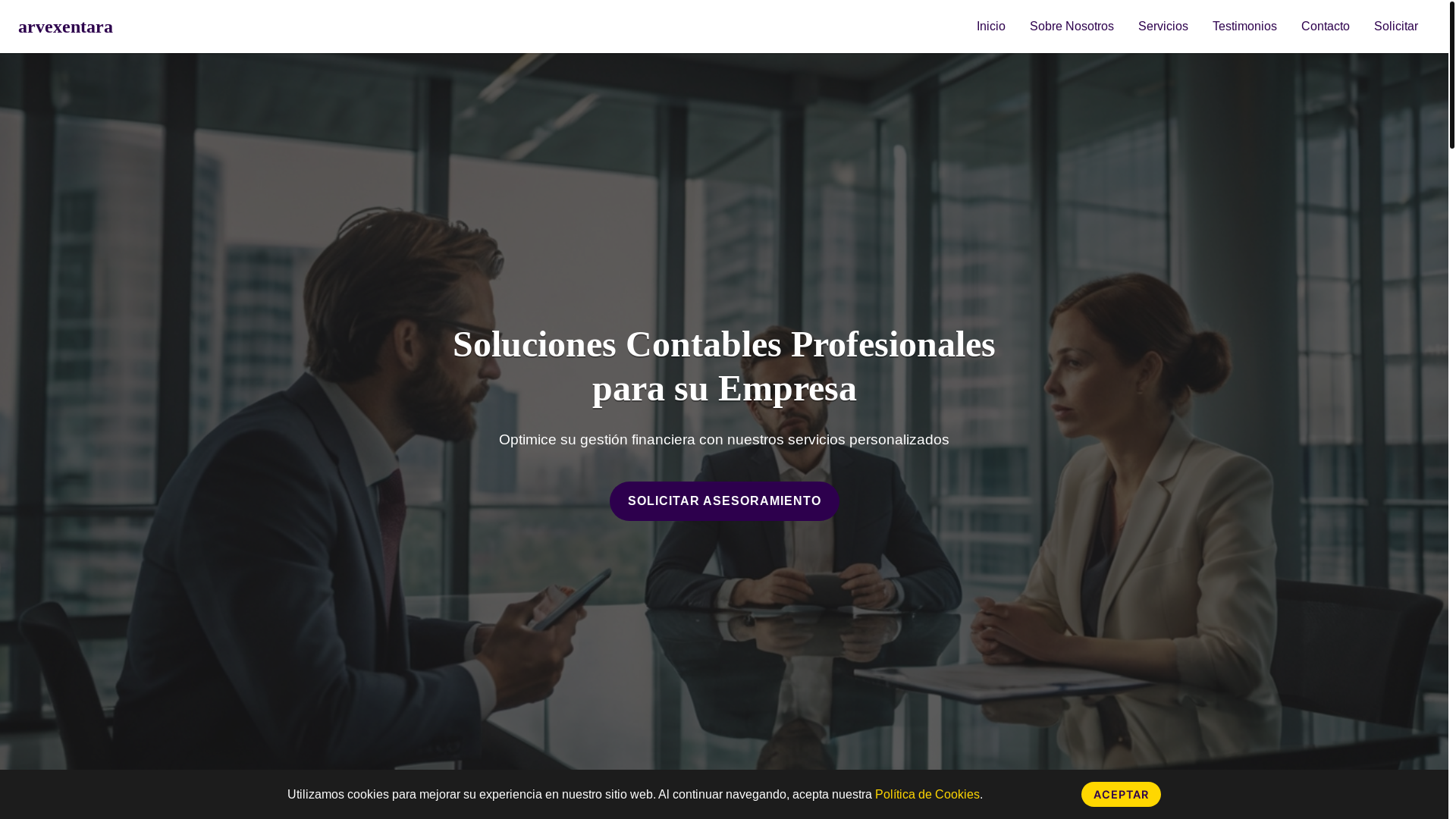 website screenshot of https://arvexentara.com/