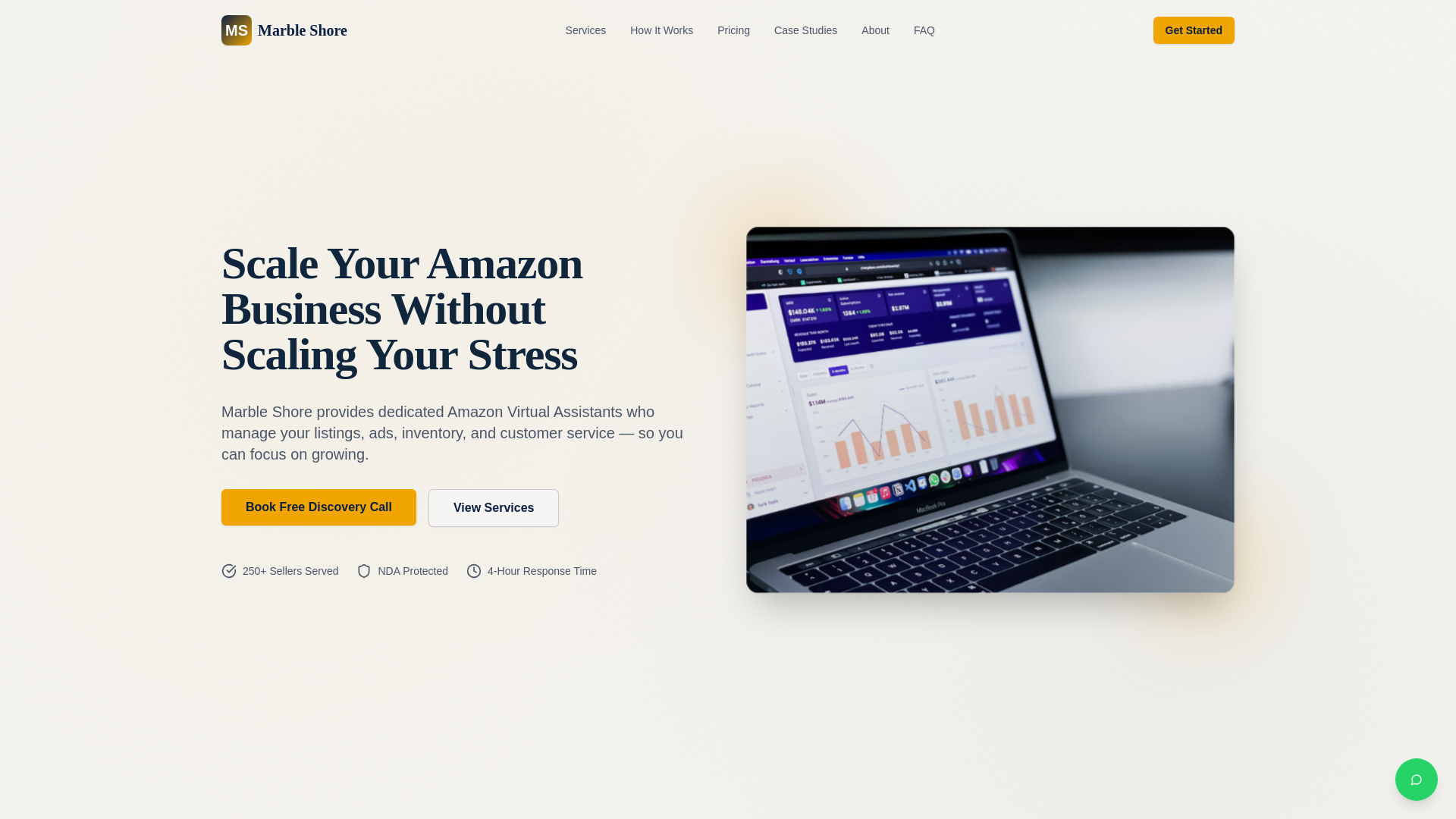 website screenshot of https://marbleshore.site
