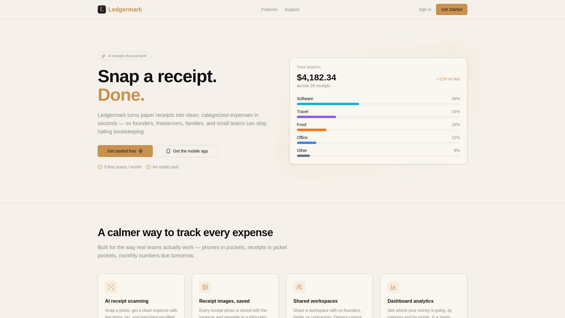 website screenshot of https://ledgermark.net/