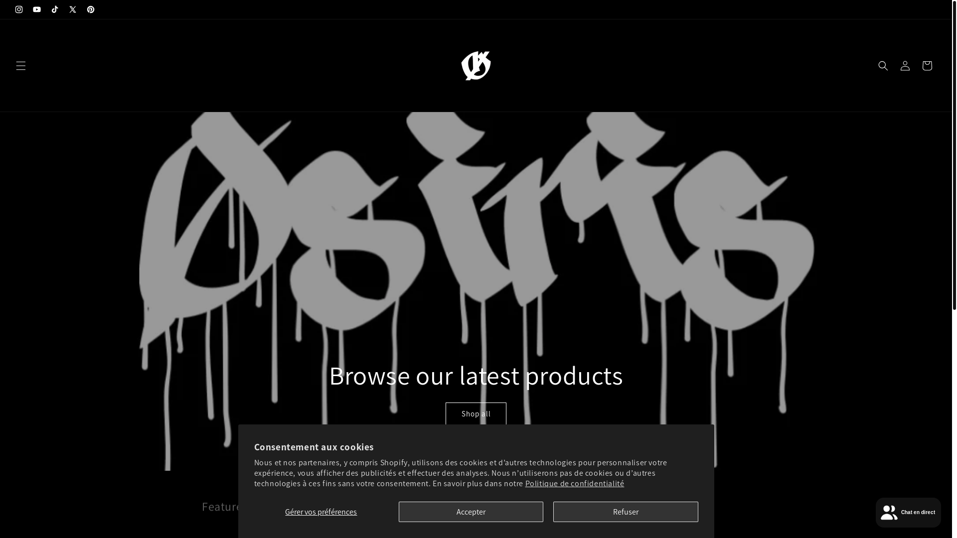 website screenshot of https://osirisbrand.fr/