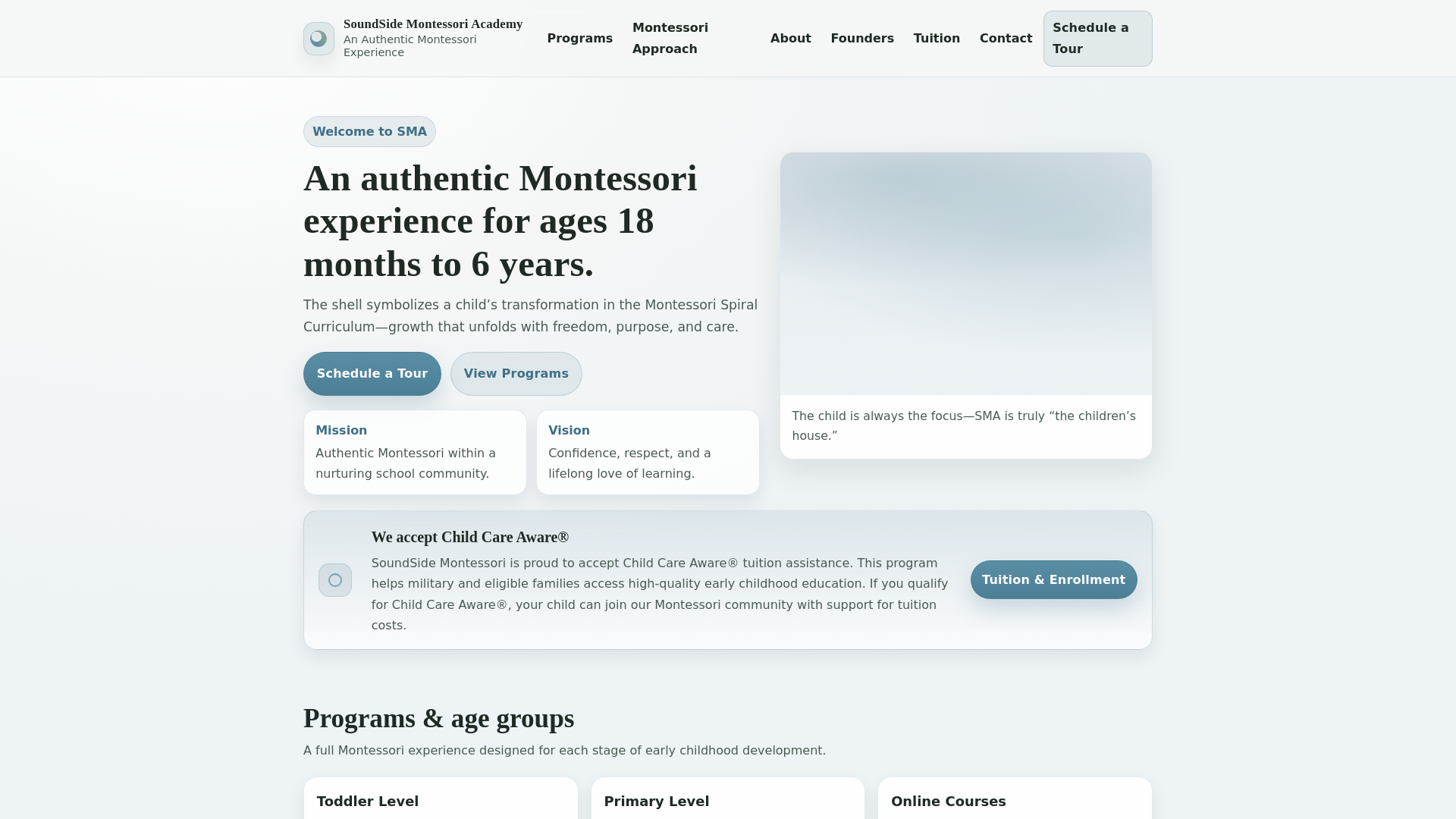 website screenshot of https://ss-soundside-montessori-academy.pages.dev/