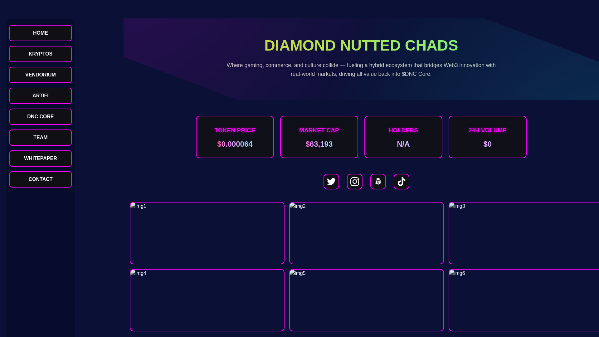 website screenshot of https://diamondnutted.com