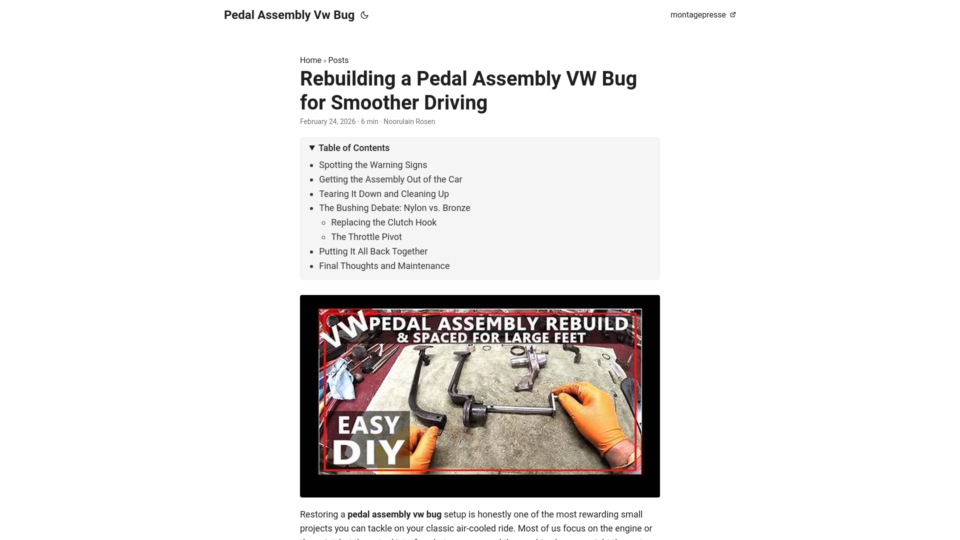 website screenshot of https://pedal-assembly-vw-bug.pages.dev/