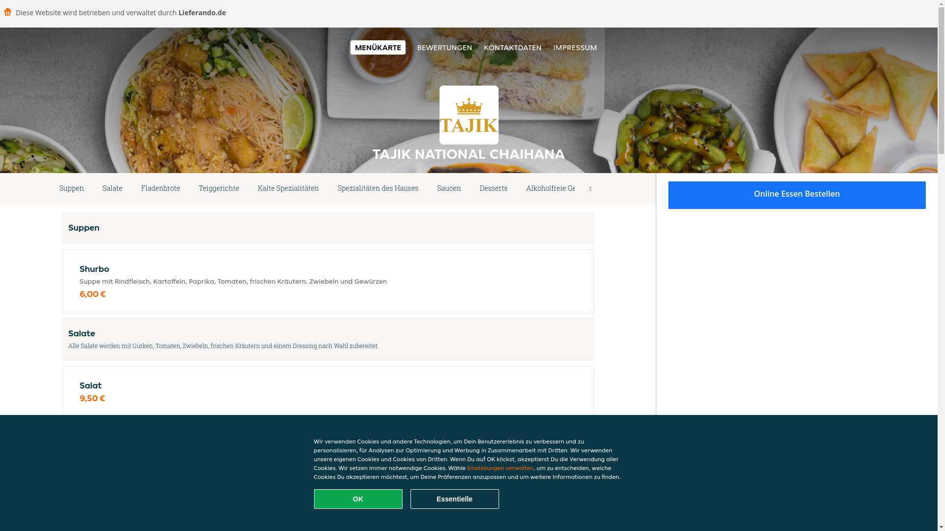 website screenshot of https://tajiknationalchaihana-bochum.de/