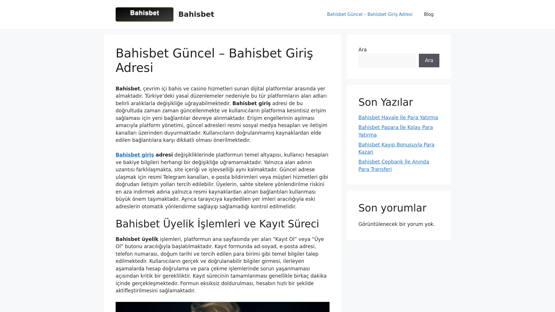 website screenshot of https://bahisbeti.com/