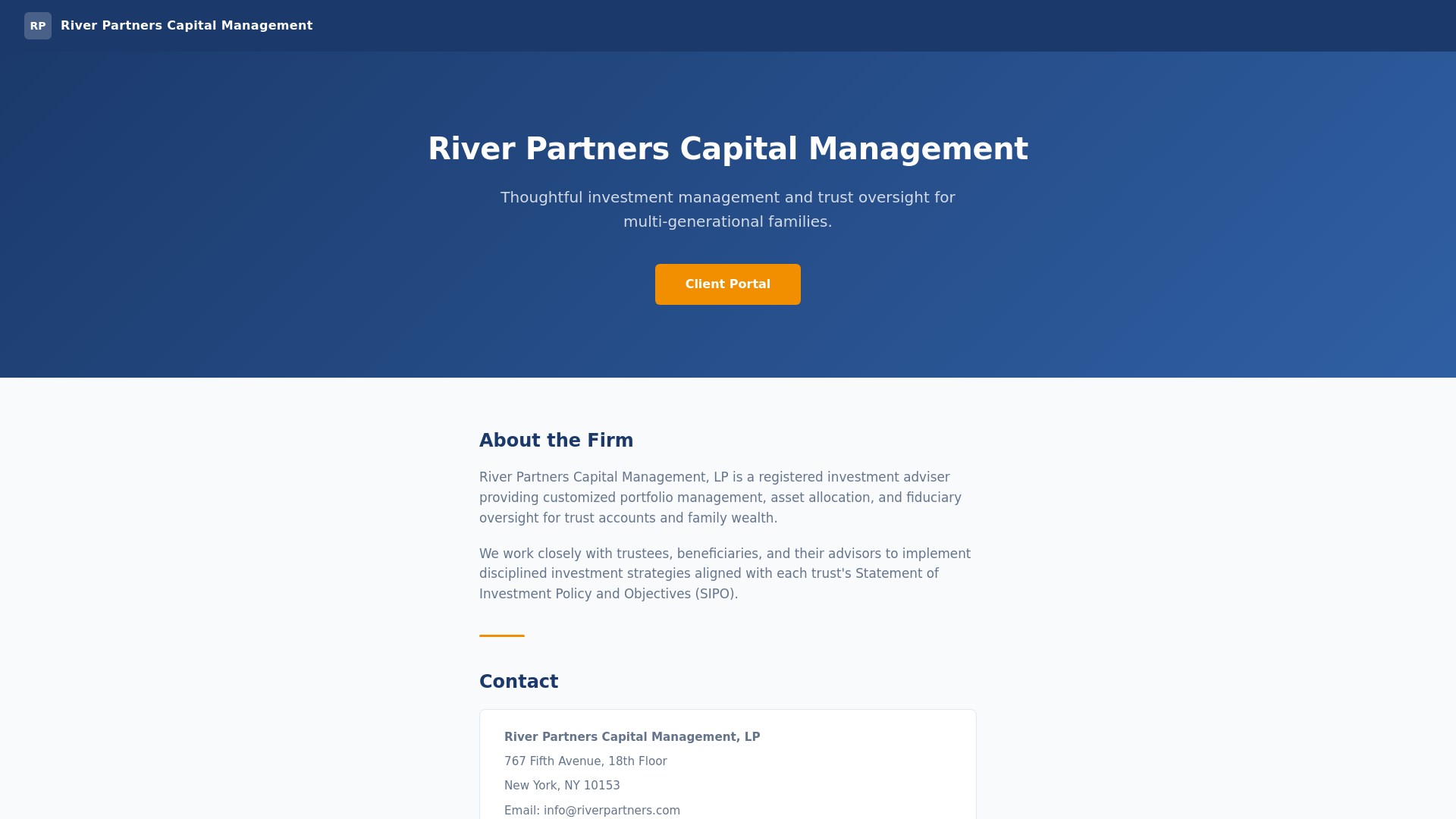 website screenshot of https://riverpartners-landing.pages.dev/