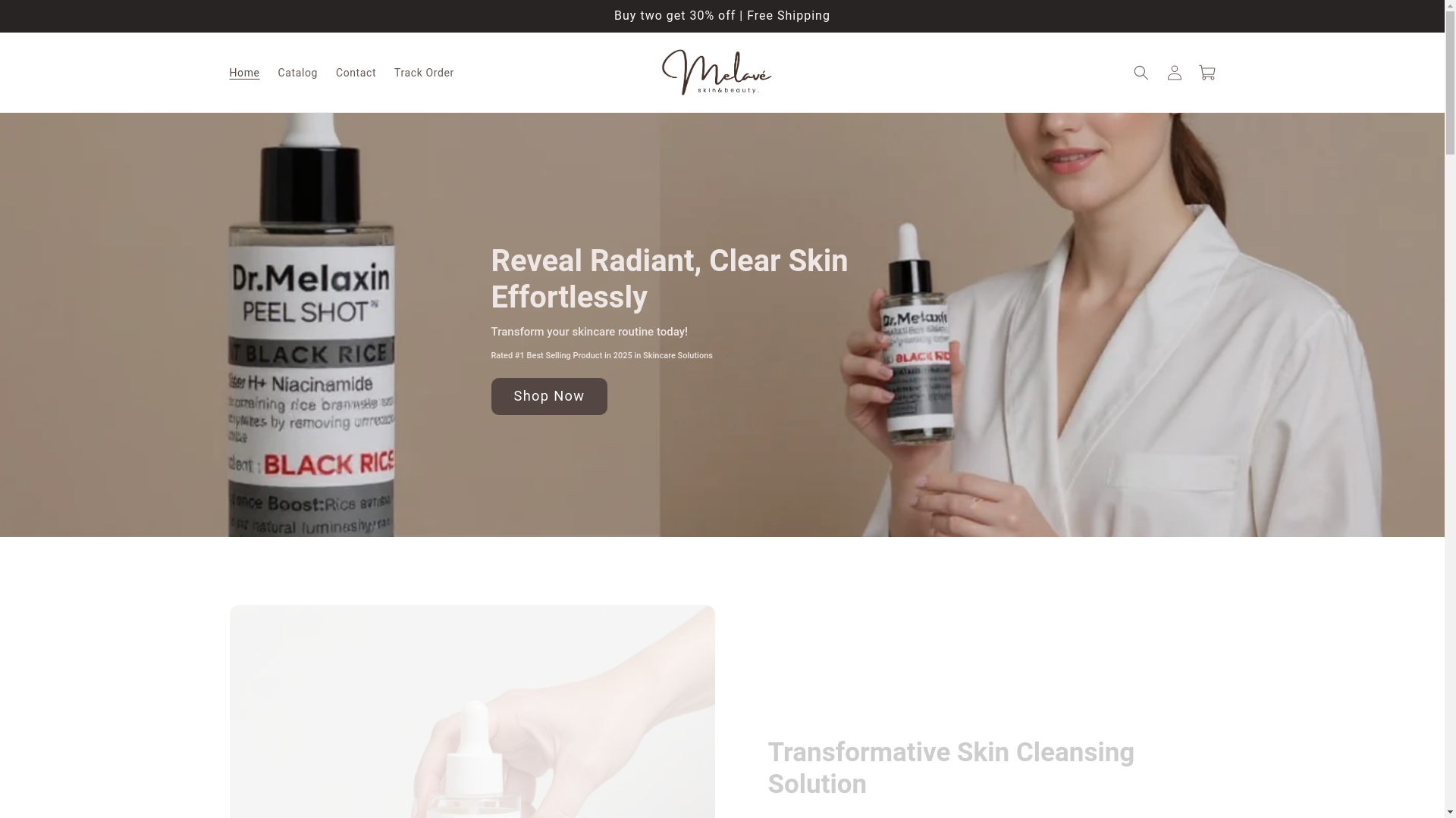 website screenshot of https://melave.store/