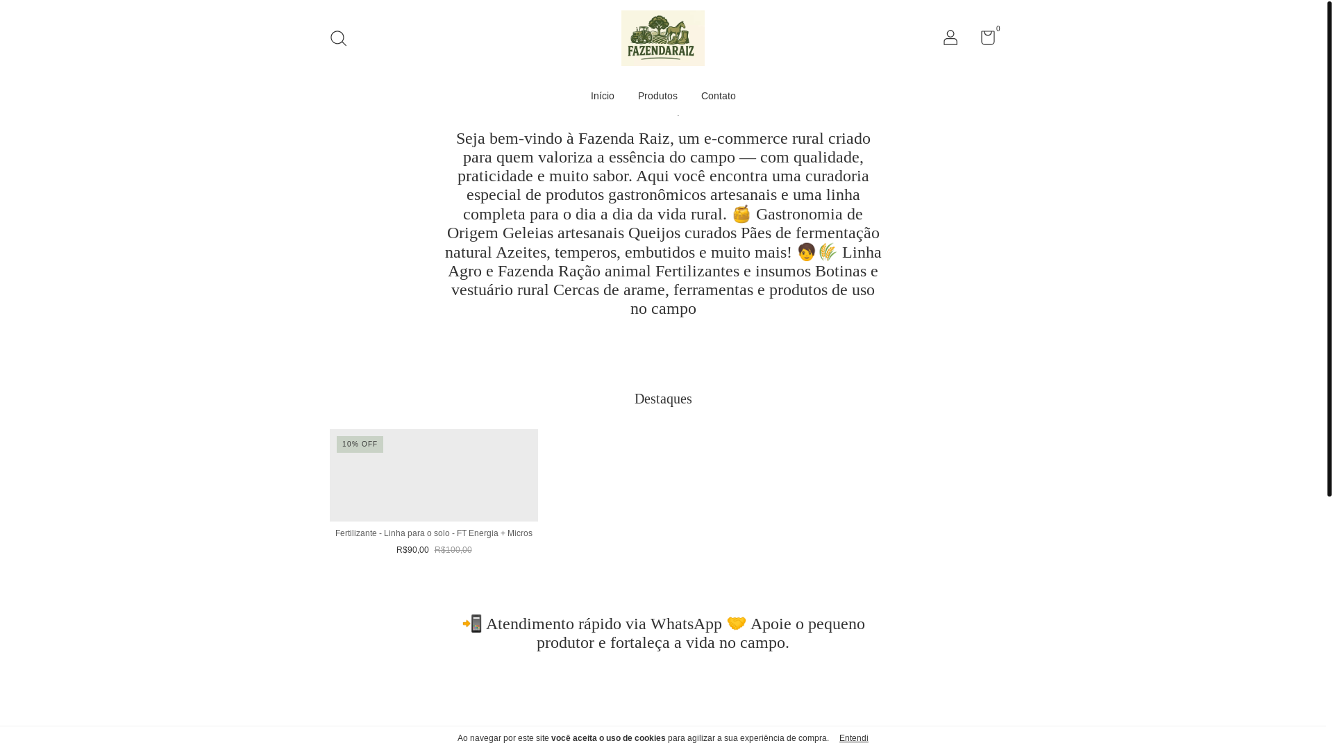 website screenshot of https://fazendaraiz.com.br/