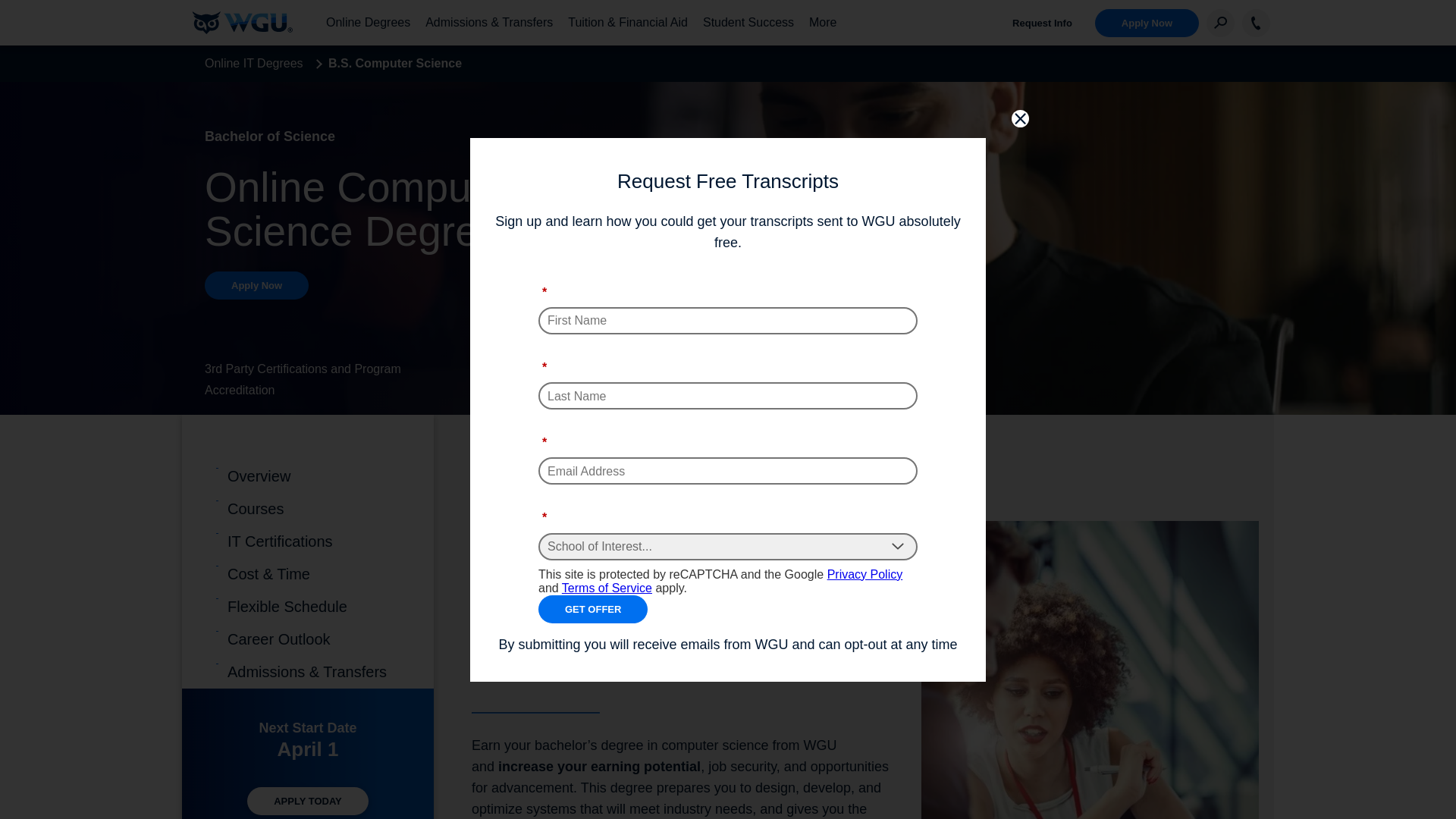 website screenshot of https://www.wgu.edu/online-it-degrees/computer-science.html#transcriptPop