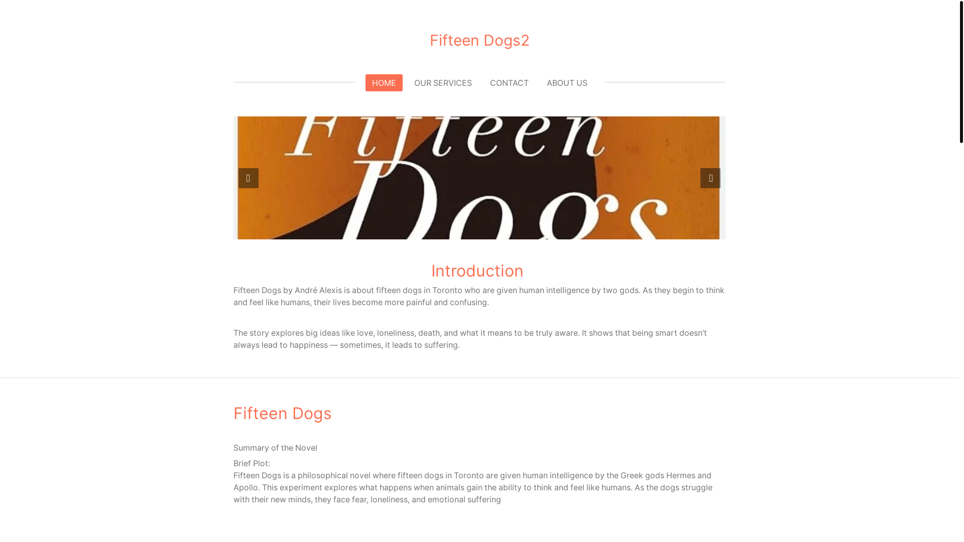 website screenshot of https://fifteen-dogs2.com/