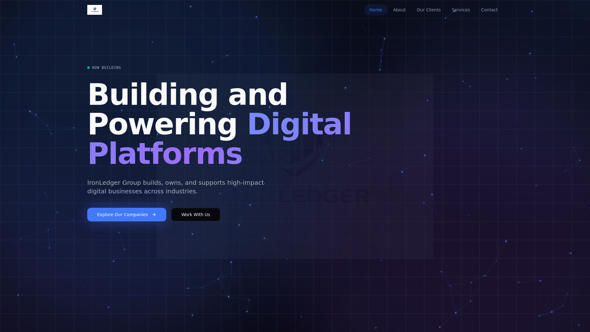 website screenshot of https://ironledgergroup.co.za/