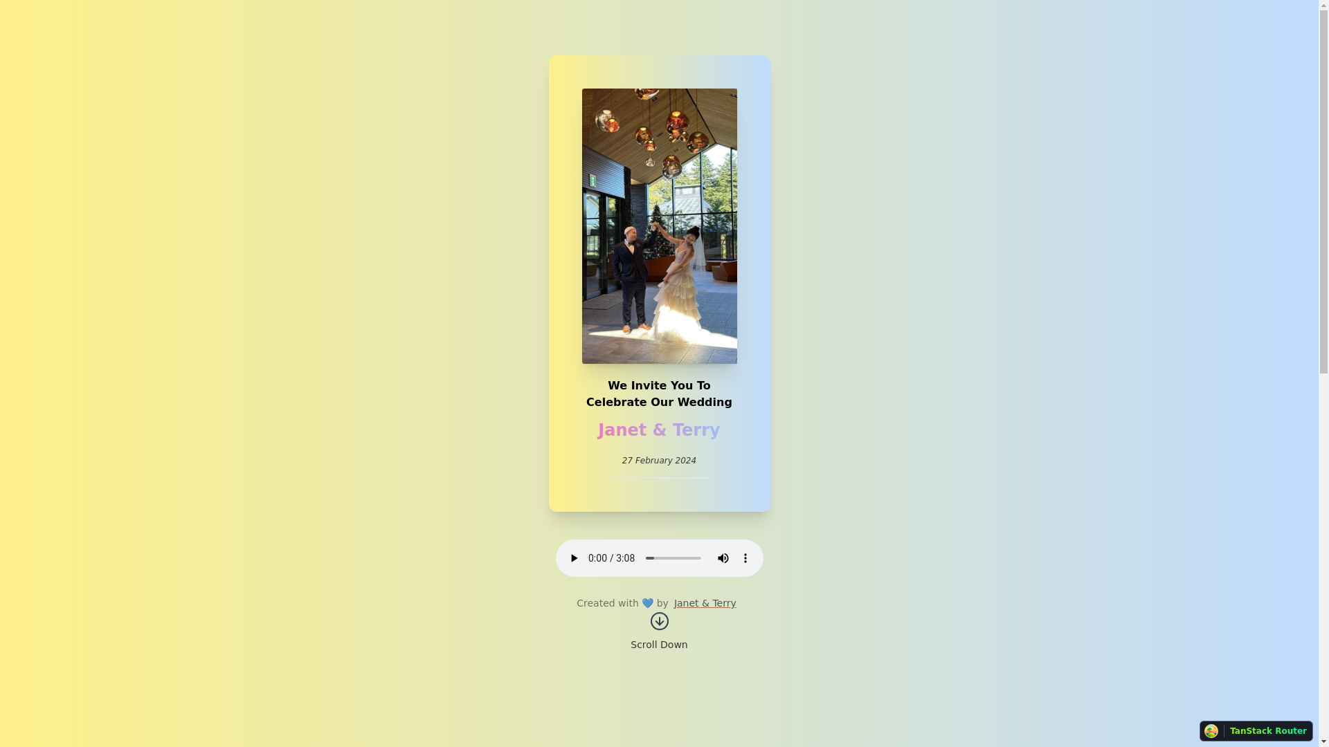 website screenshot of https://janet-terry-wedding.pages.dev/