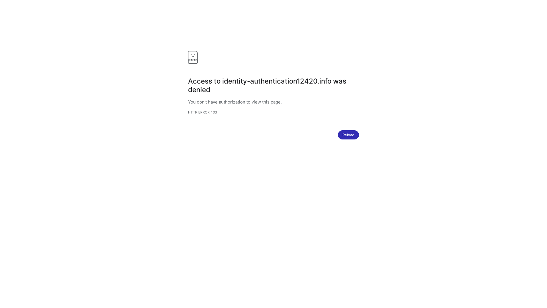 website screenshot of https://identity-authentication12420.info/