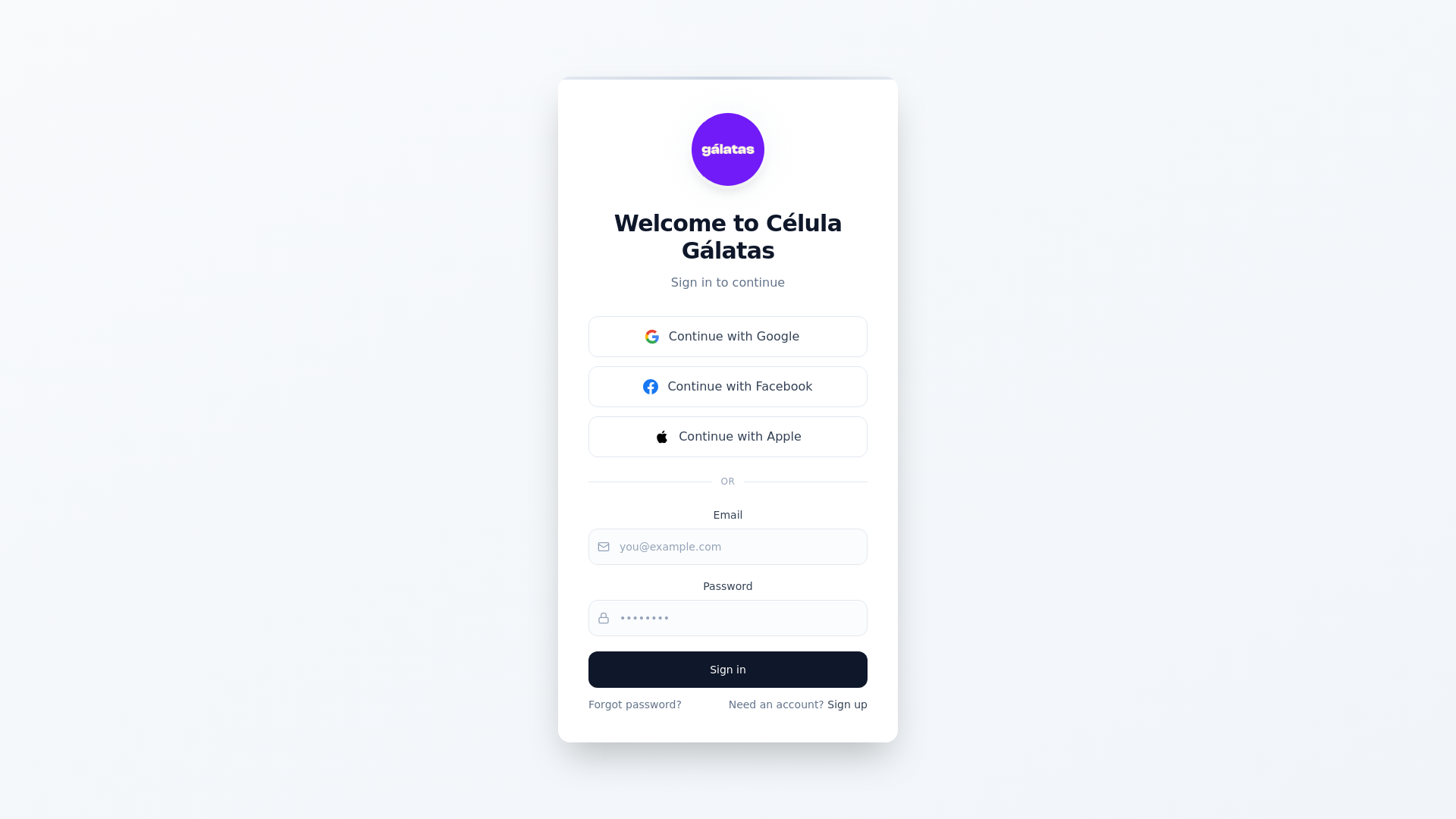 website screenshot of https://galatas.co/