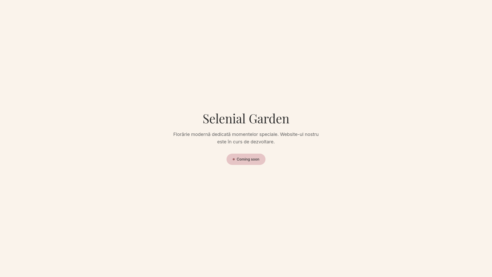 website screenshot of https://selenialgarden.ro/