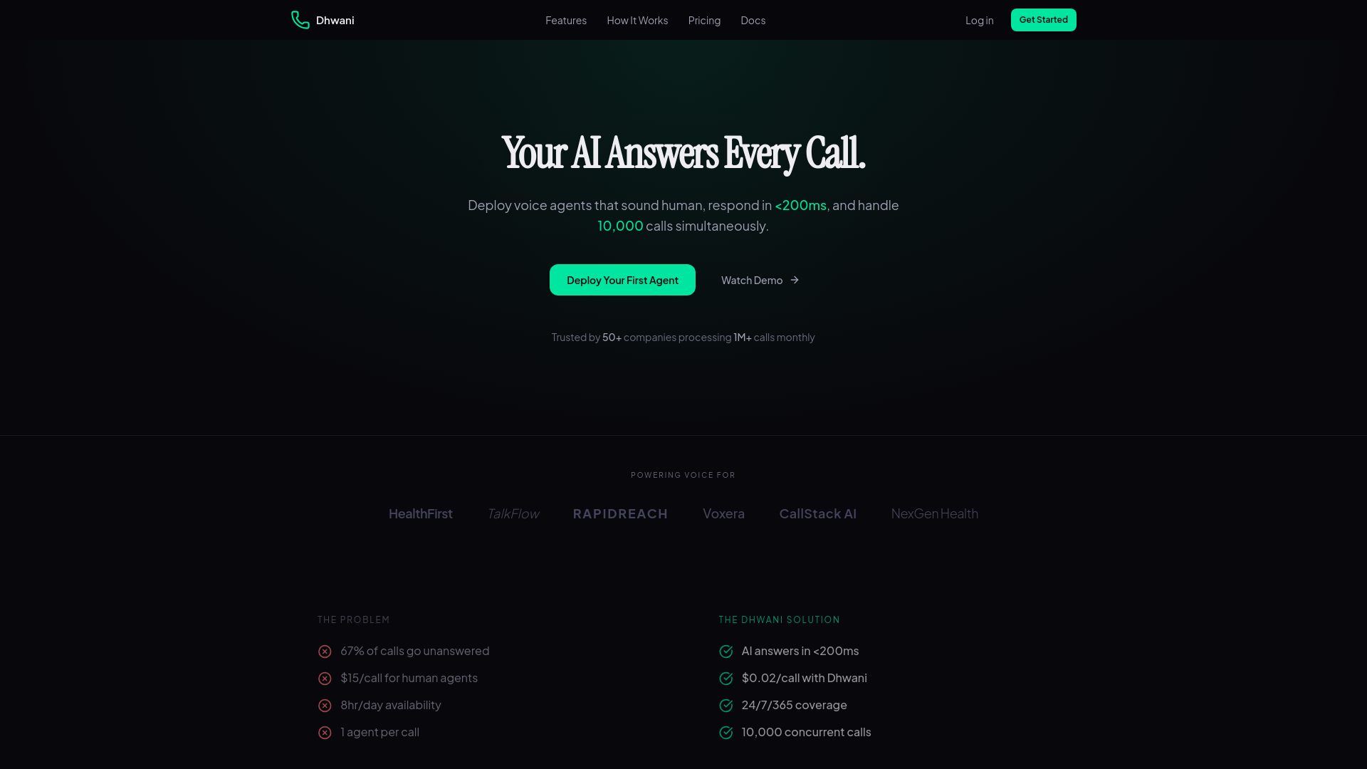 website screenshot of https://dhwani.dev/