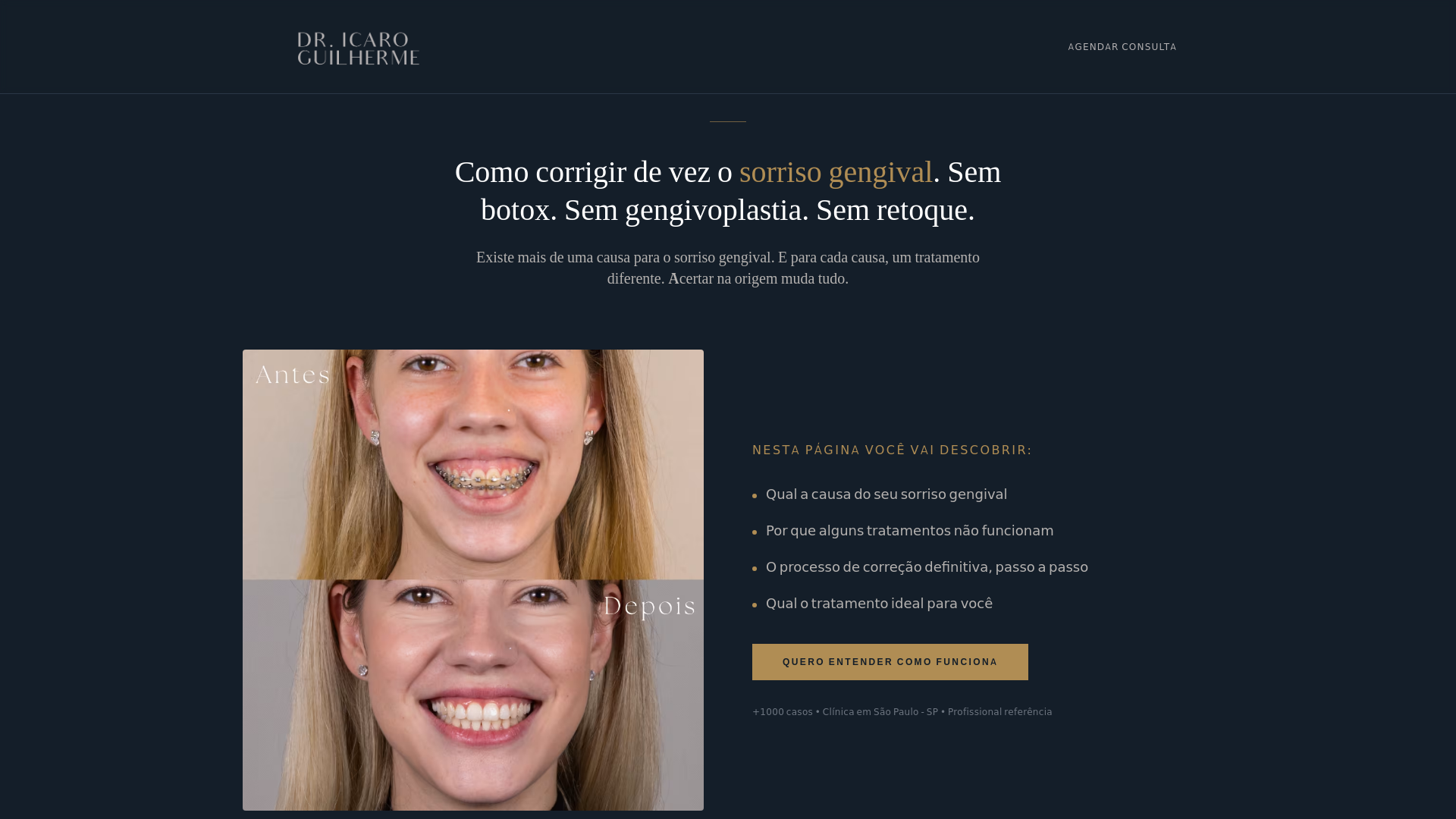 website screenshot of https://sorriso-gengival-lp.pages.dev/