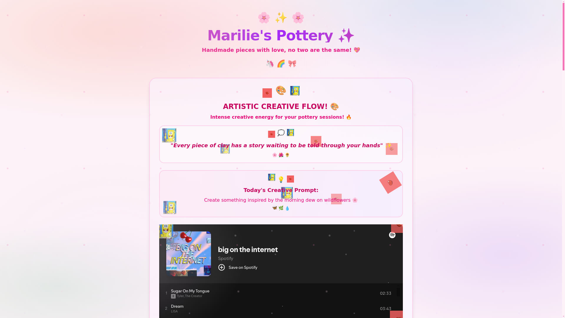 website screenshot of https://marilie-pottery.pages.dev/