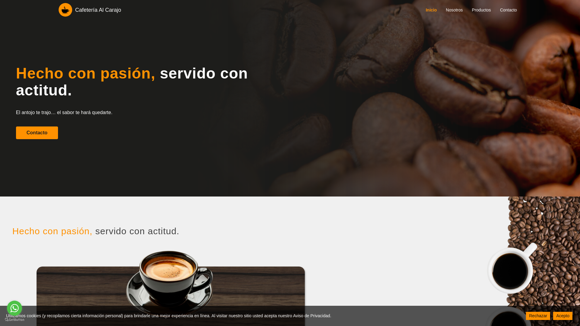 website screenshot of https://cafeteriaalcarajonr.com/